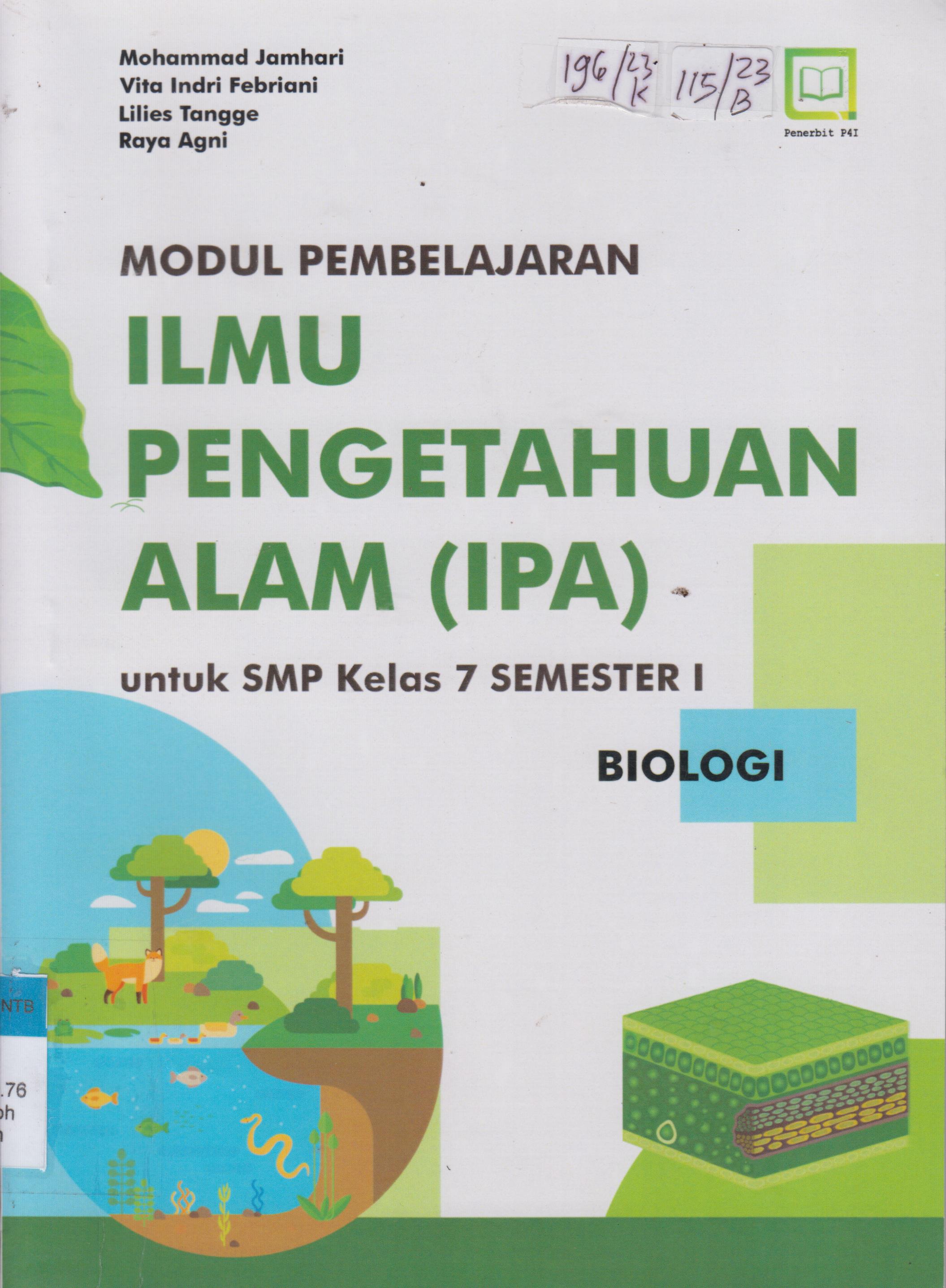 Cover Modul pembelajaran ilmu pengetahuan alam (ipa) :  untuk SMP Kelas 7 semester1