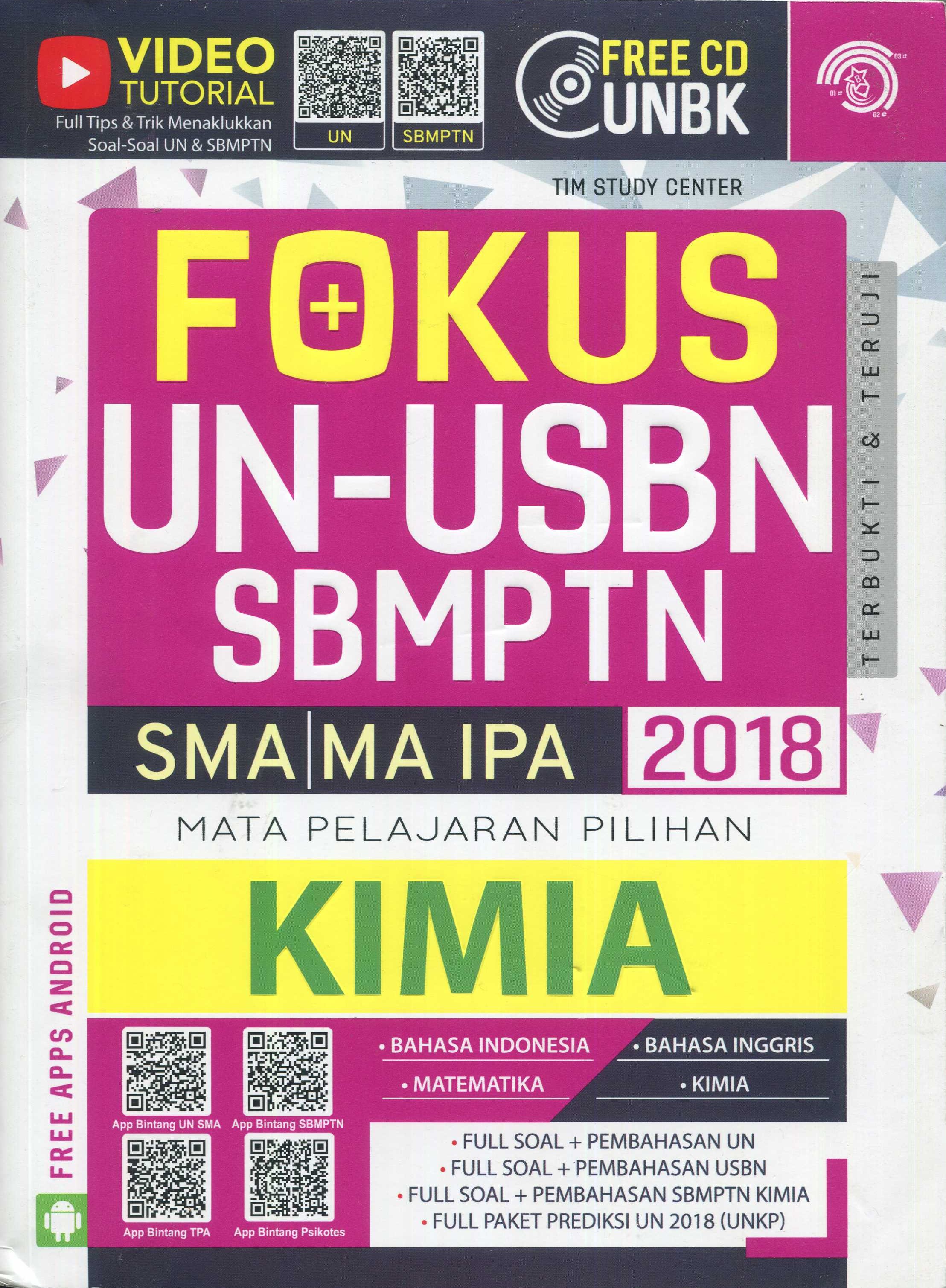 Cover Fokus UN-USBN-SBMPTN mapel pilihan kimia 2018 / Ari Damari, Endang Tituk, Mahbubah, Abdul Latief, Ali Mas'ud, Wahyu Purnomo
