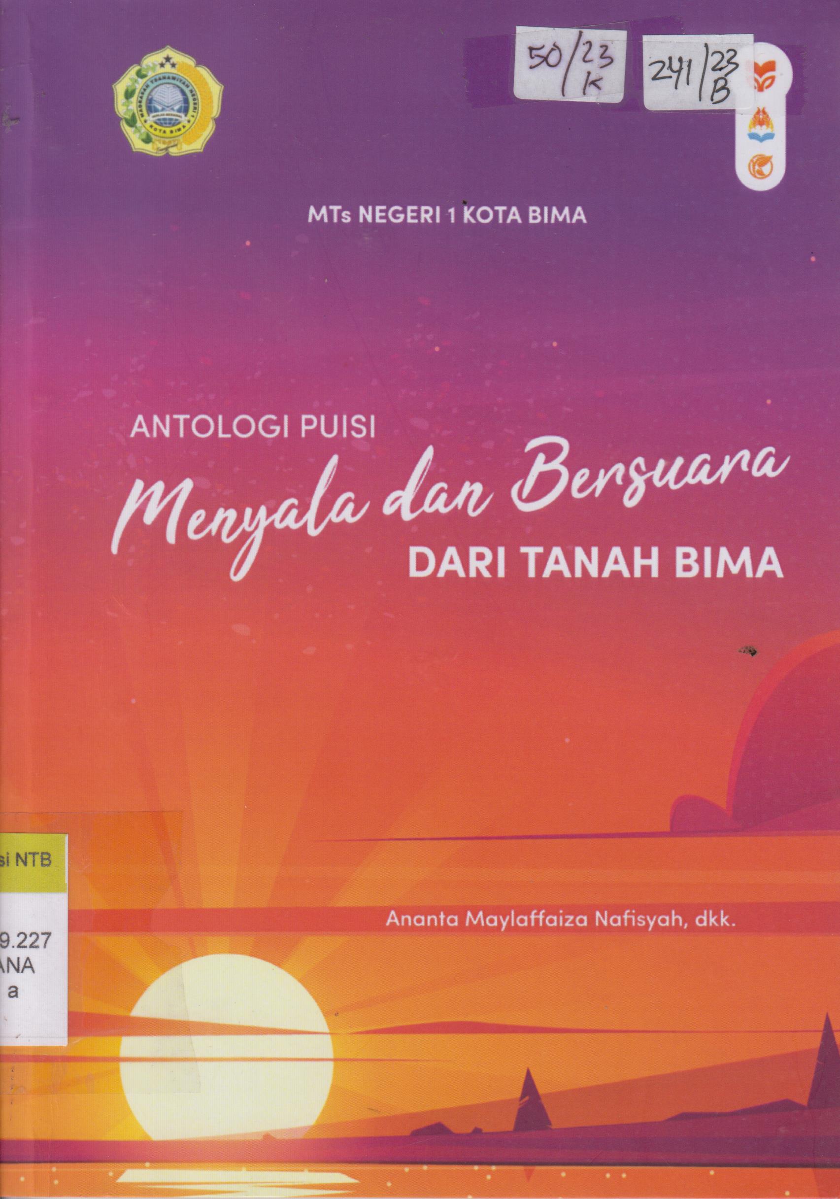 Cover Antologi puisi : Menyala dan bersuara dari tanah bima