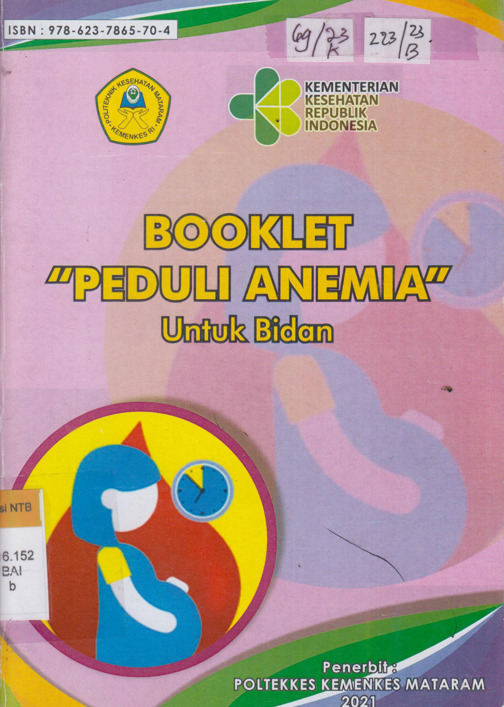 Cover Booklet "peduli anemia" untuk bidan