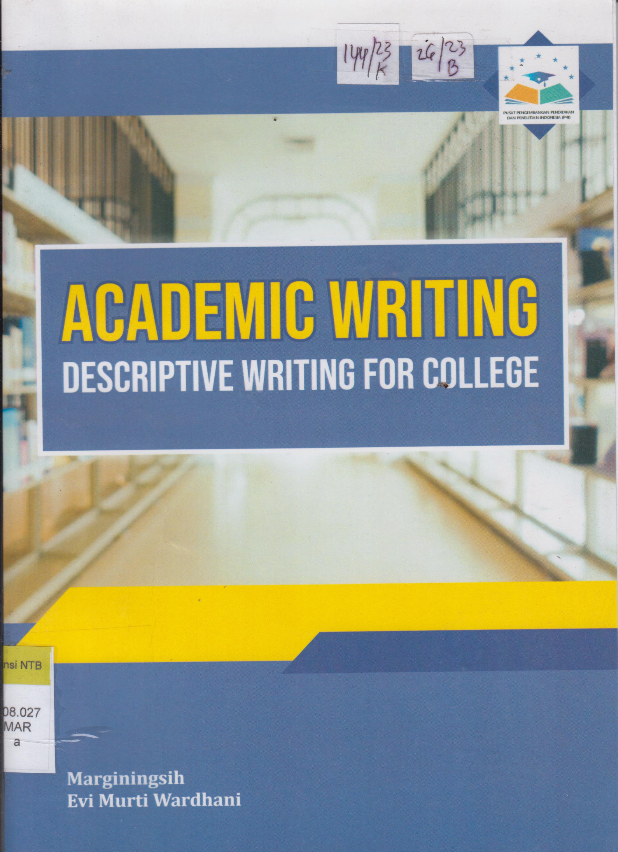 Cover Academic Writing :  Descriptive Writing For College