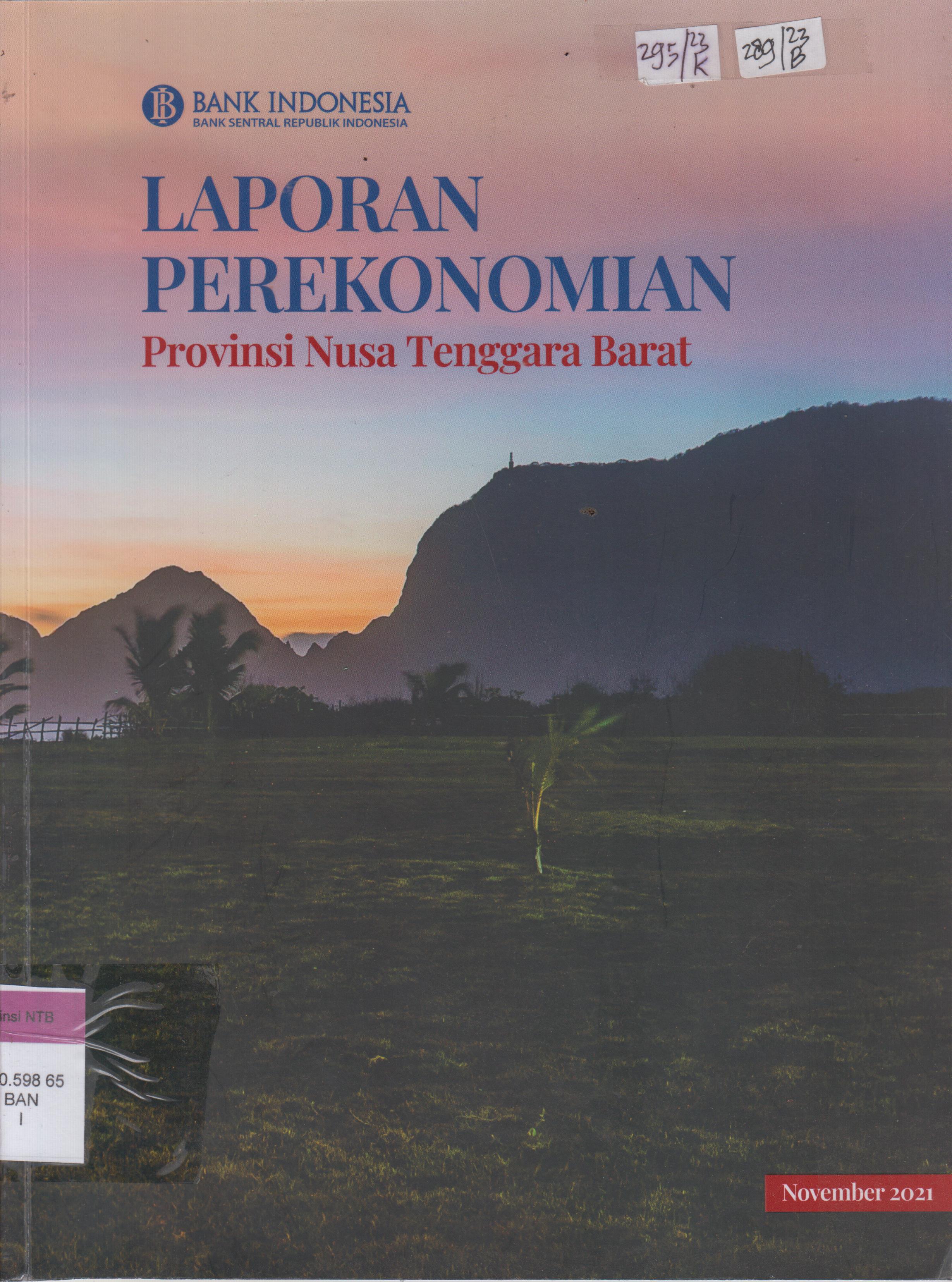 Cover Laporan perekonomian provinsi Nusa Tenggara Barat November 2021