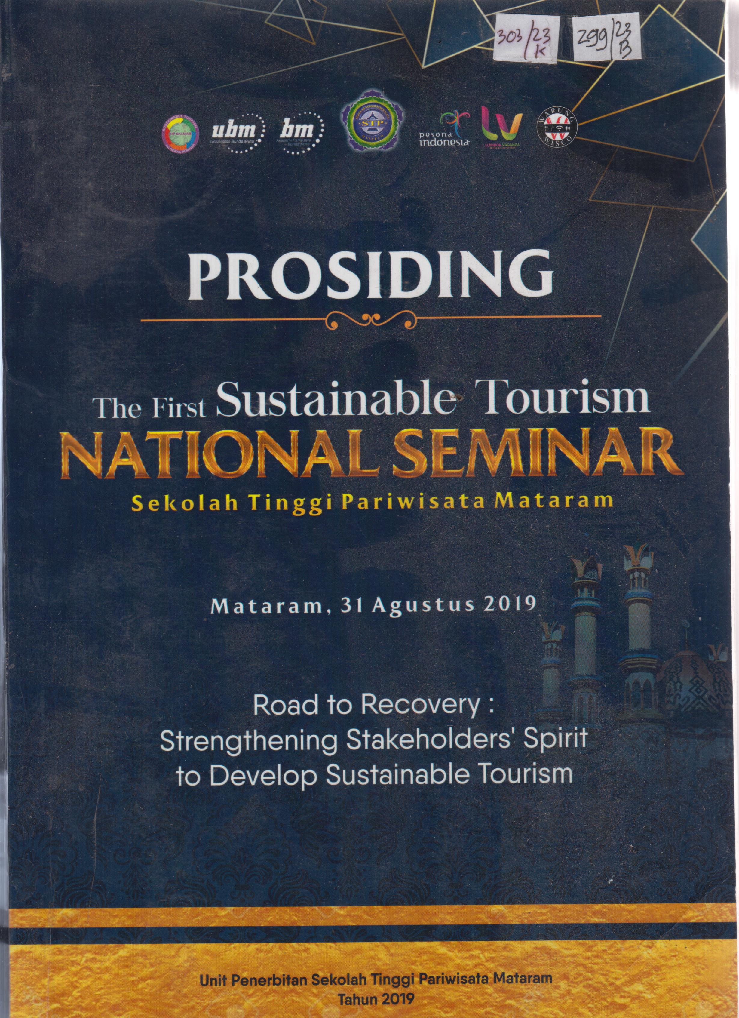 Cover Prosiding the fist sustainable torismen national seminar sekolah tinggi parwisata Mataram