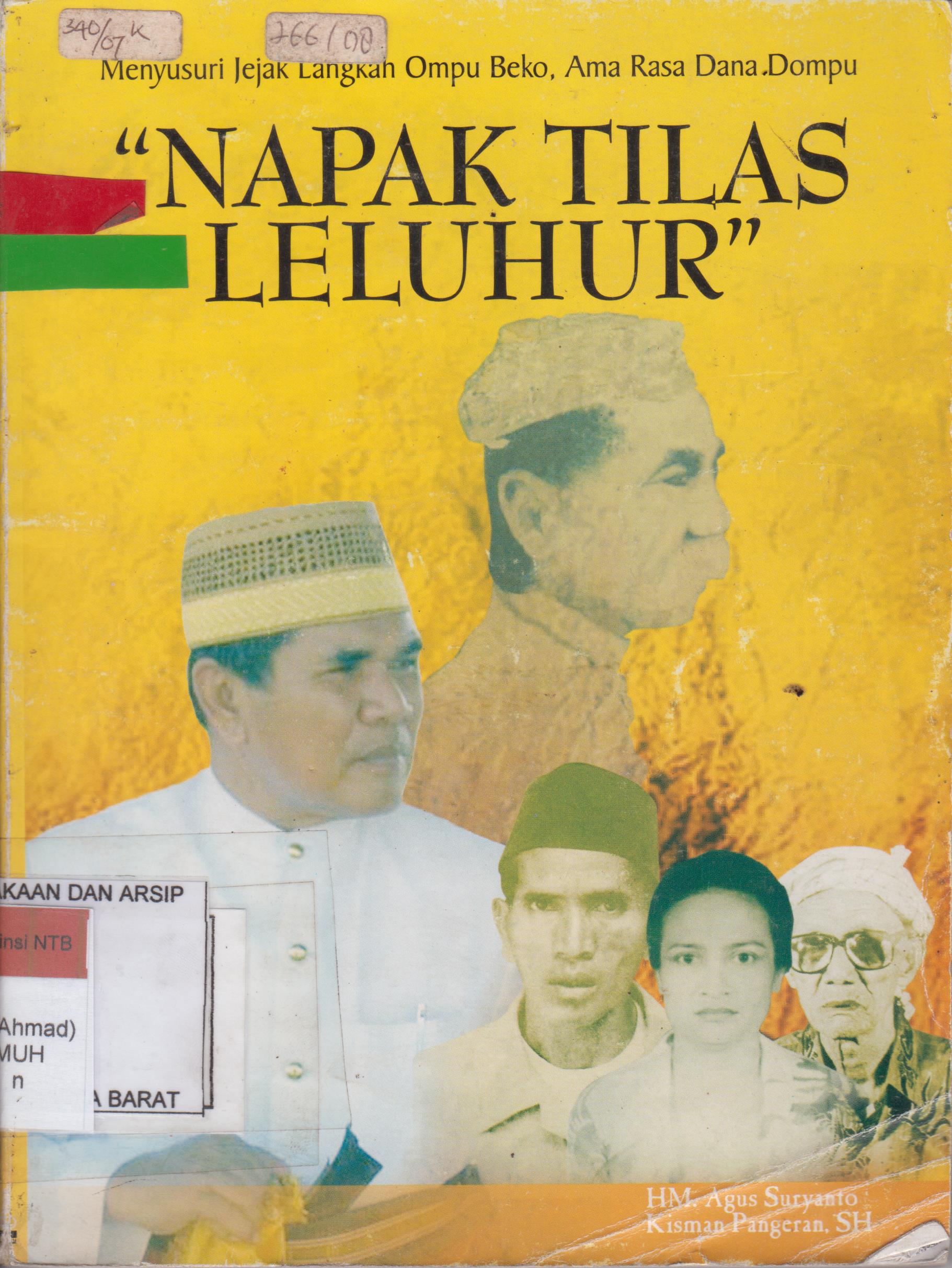 Cover Napak Tilas Leluhur :  Menyusuri jejak Langkah Ompu Beko, Ama Rasa Dana Dompu / H. Muhammad Agus Suryanto