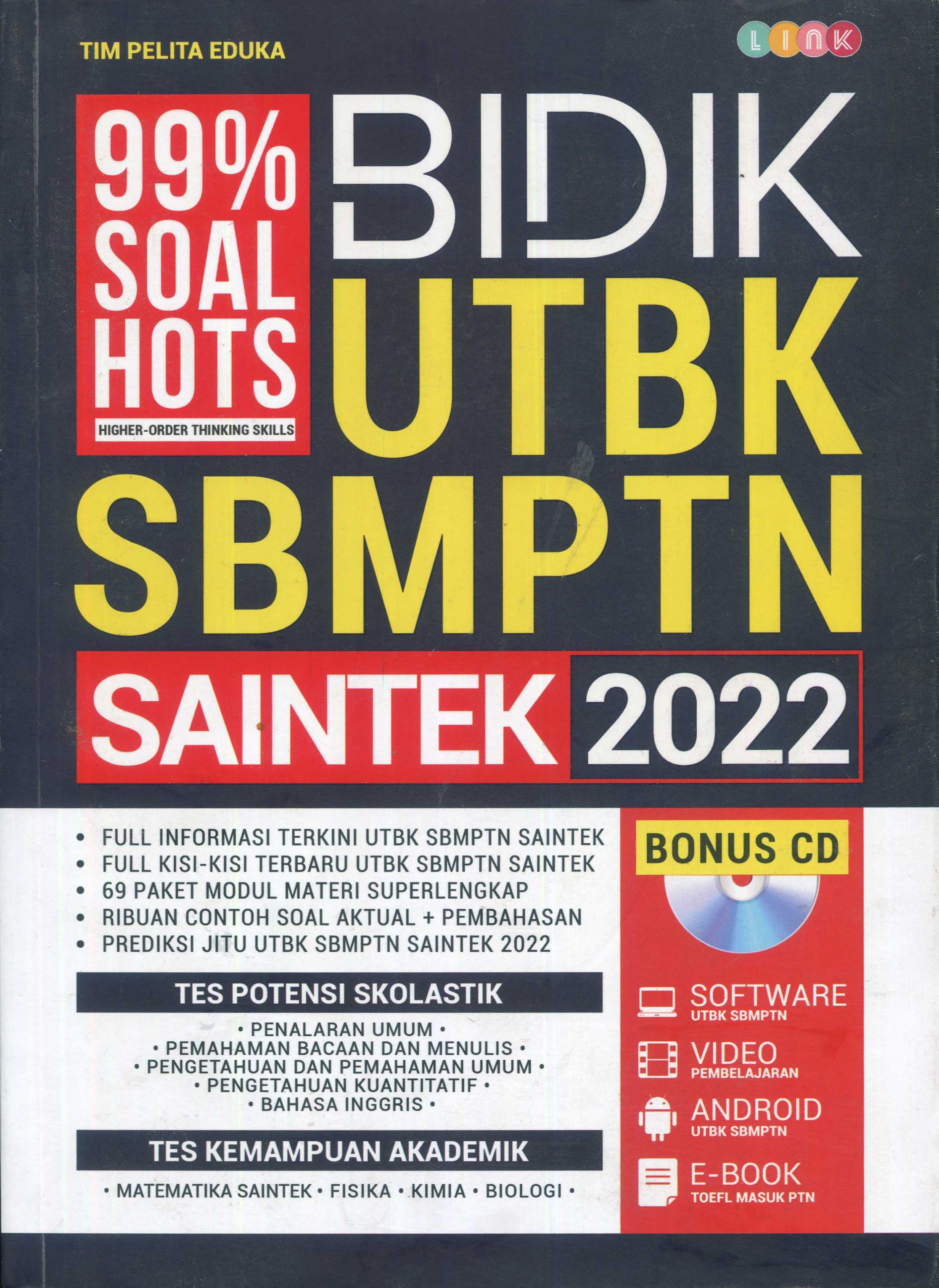 Cover Bidik UTBK SBMPTN Saintek 2022 / Tim Pelita Eduka; penyunting, Eka