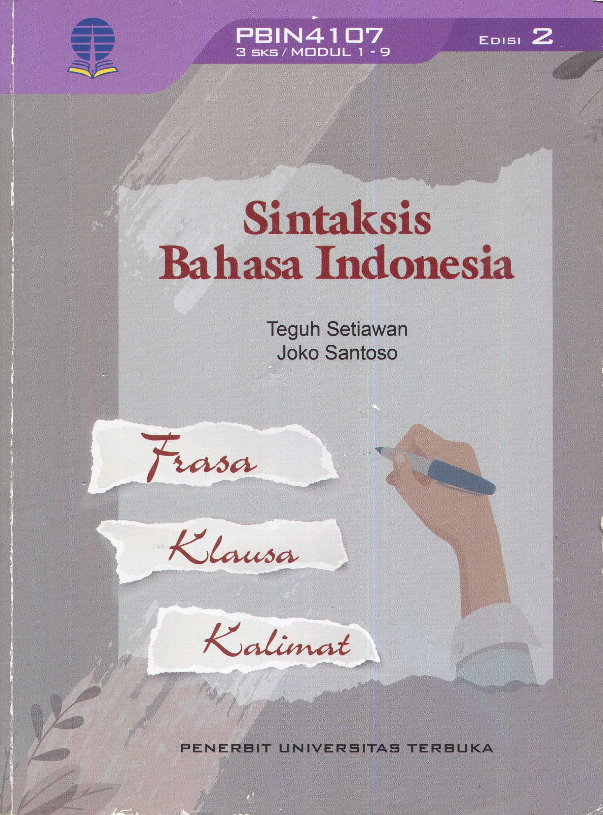 Cover Sintaksis bahasa Indonesia / Teguh Setiawan, Joko Santoso; penyunting, Nurul Hikmah