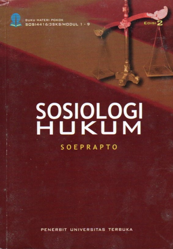 Cover Sosiologi hukum / Soeprapto