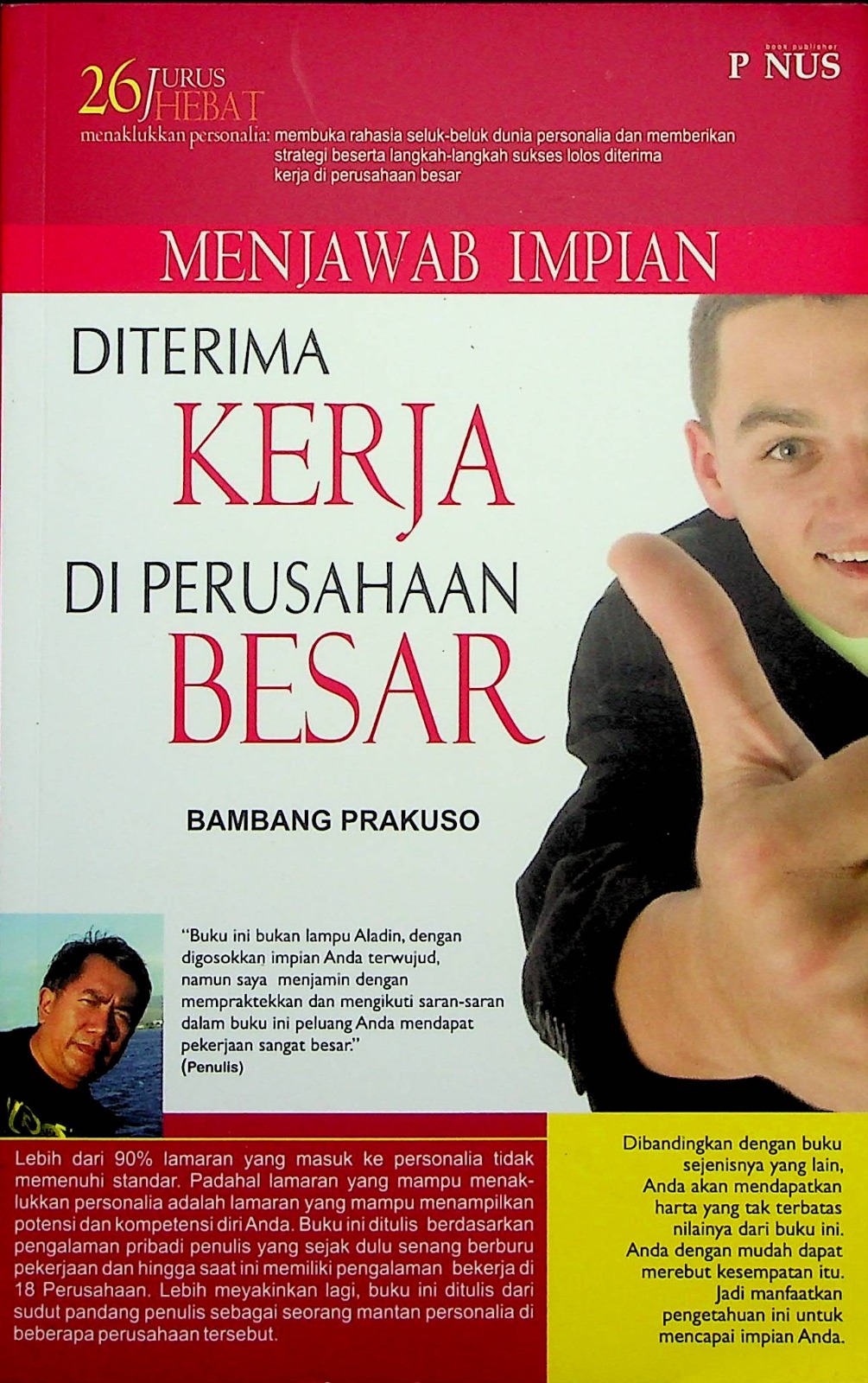 Cover 26 Jurus hebat menaklukkan persoalia menjawab impian diterima kerja di perusahaan besar / Bambang Prakuso; Editor, Aditya