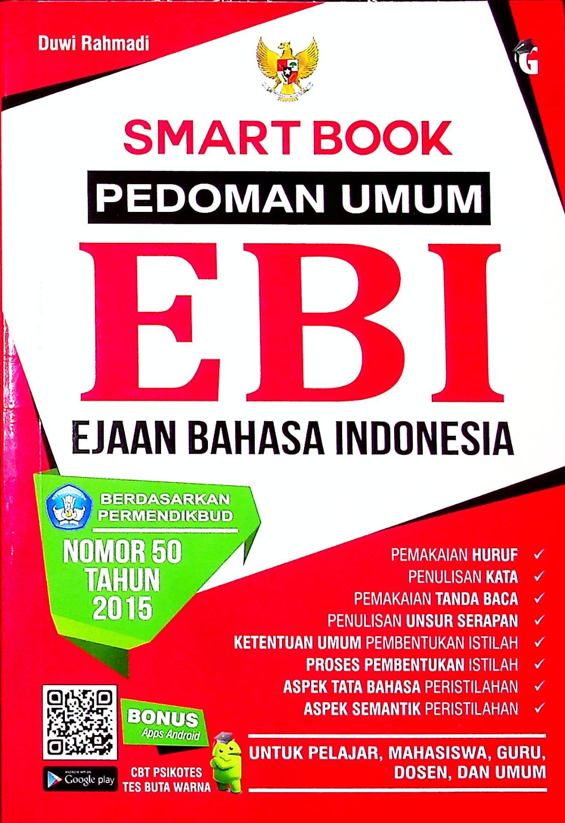 Cover Smart book pedoman umum ejaan bahasa Indosesia / Duwi Rahmadi; Editor, O-Zie