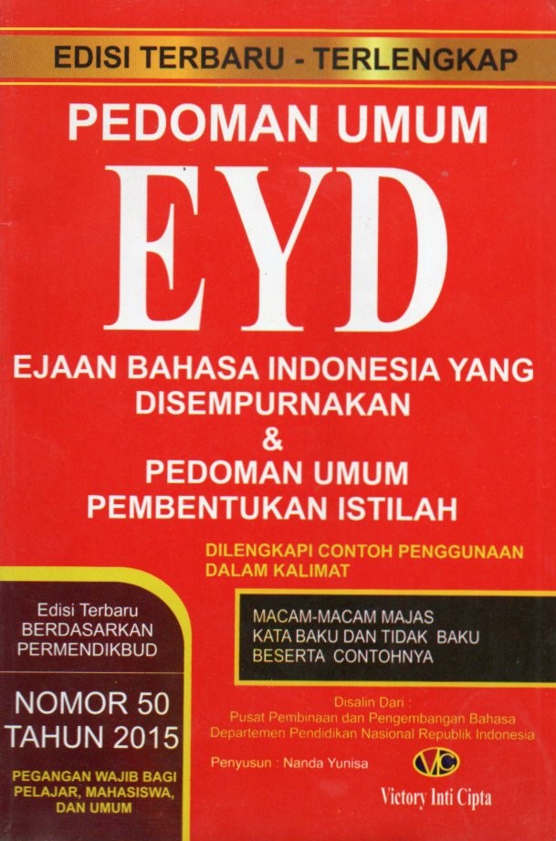 Cover Pedoman umum ejaan bahasa Indonesia yang disempurnakan
