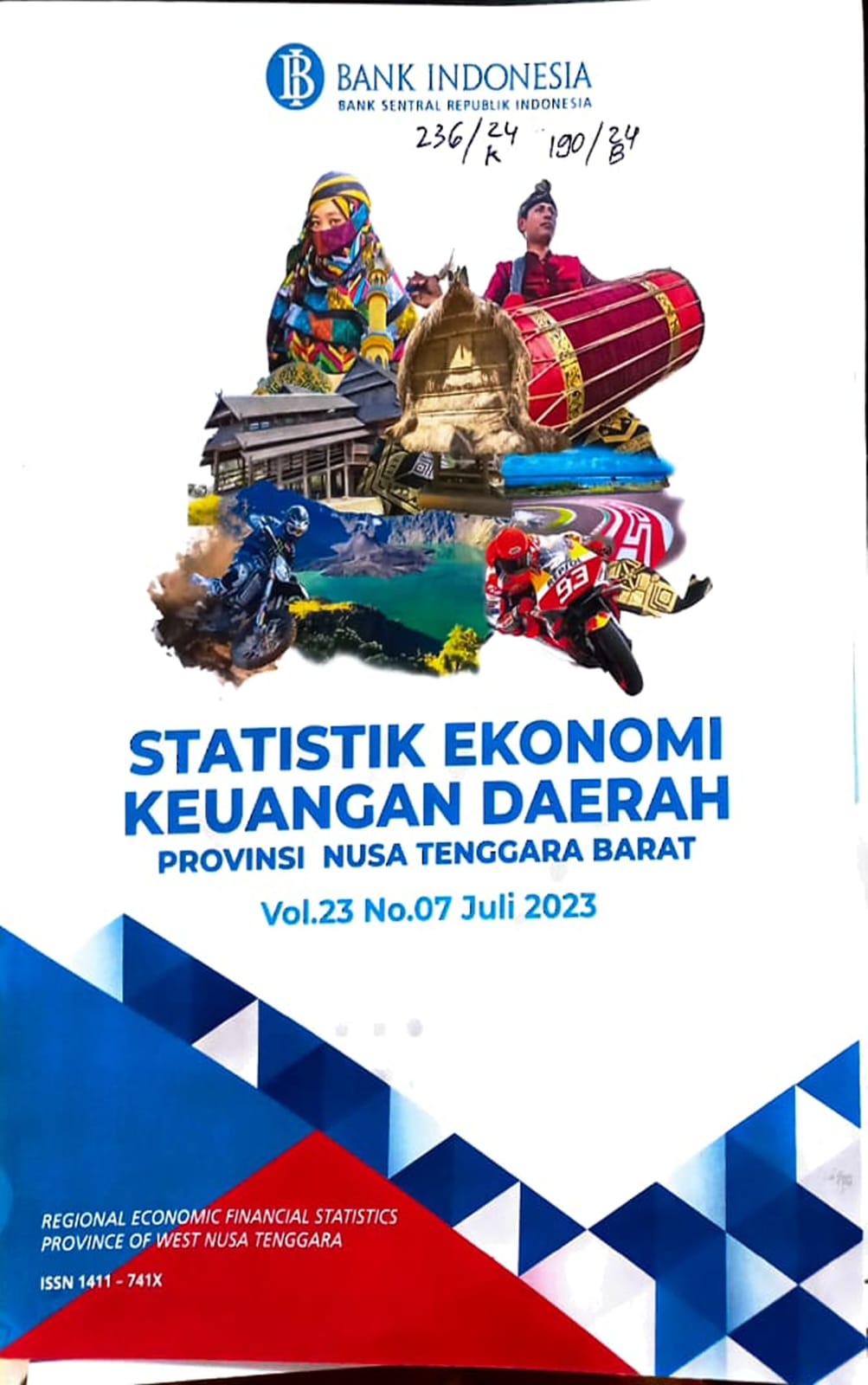 Cover Statistik Ekonomi Keuangan Daerah Provinsi Nusa Tenggara Barat Vol.23 No. 07 Juli 2023 / Bank Indonesia