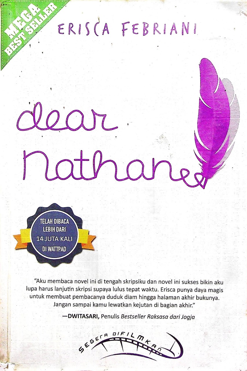 Cover Dear Nathan / Erisca Febriani; penyunting, Maskur Priatna