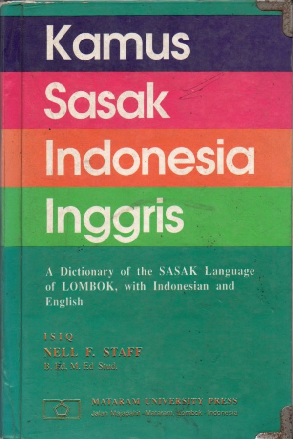 Cover Kamus Sasak Indonesia Inggris / Nell F. Staff