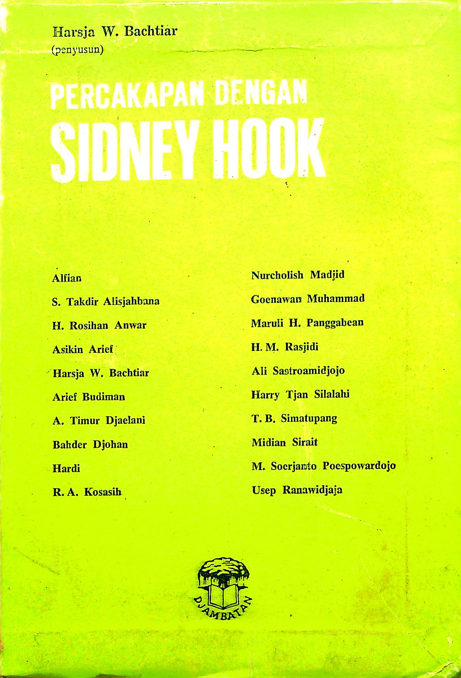 Cover Percakapan dengan sidney hook / Harsjya W. Bachtiar