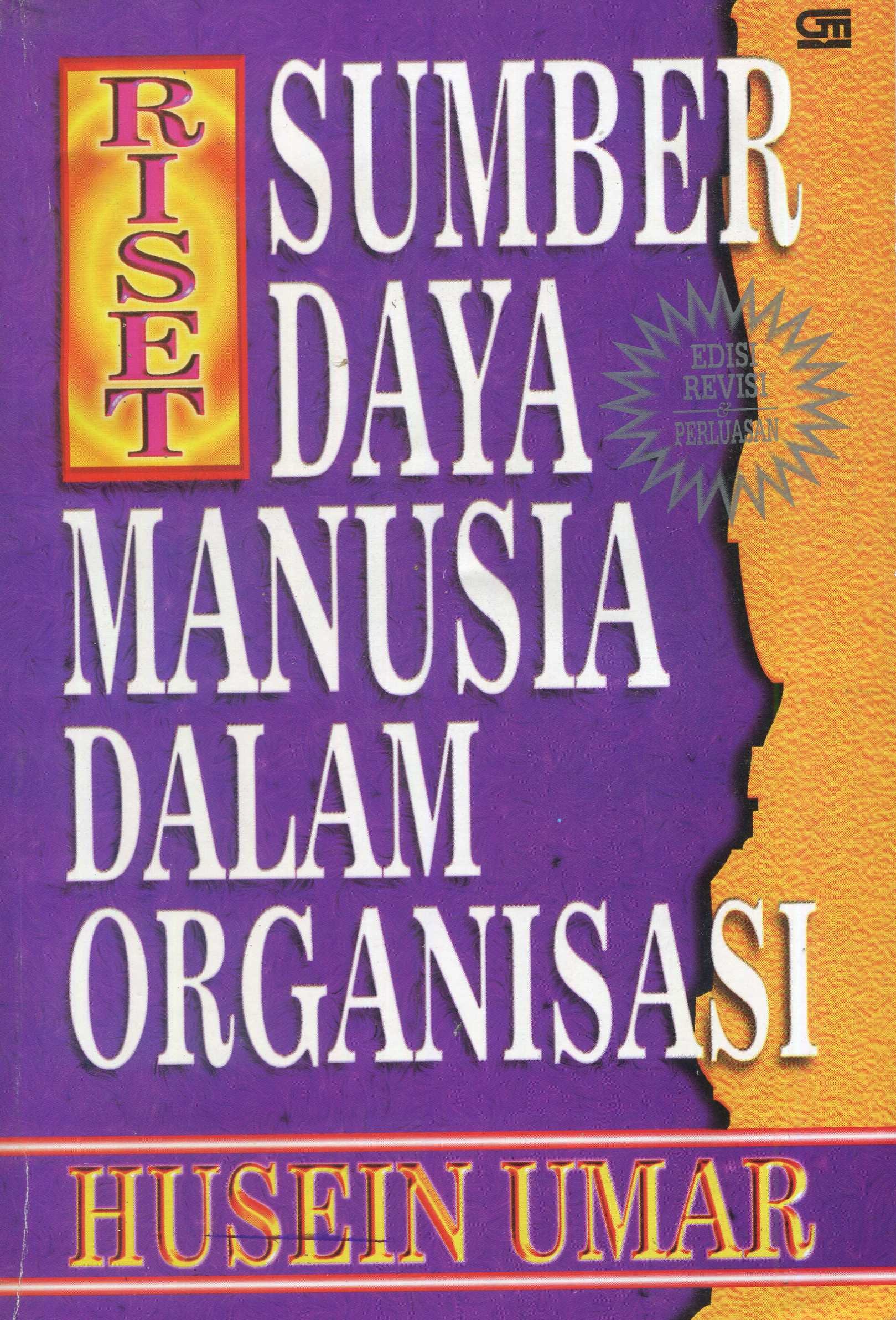 Cover Riset sumber daya manusia / Drs. Husein Umar, S.E., M.M., MBA