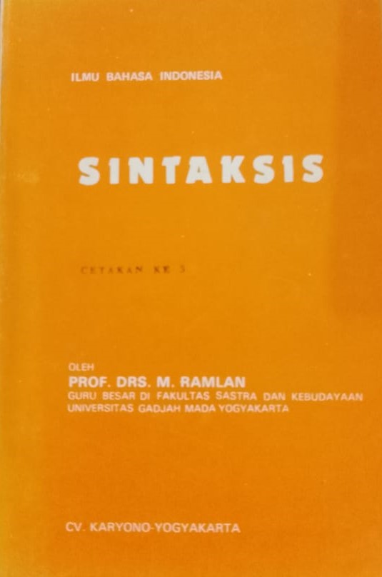 Cover Ilmu bahasa indoneisa :  Sintaksis / Prof. Drs.M. Ramlan