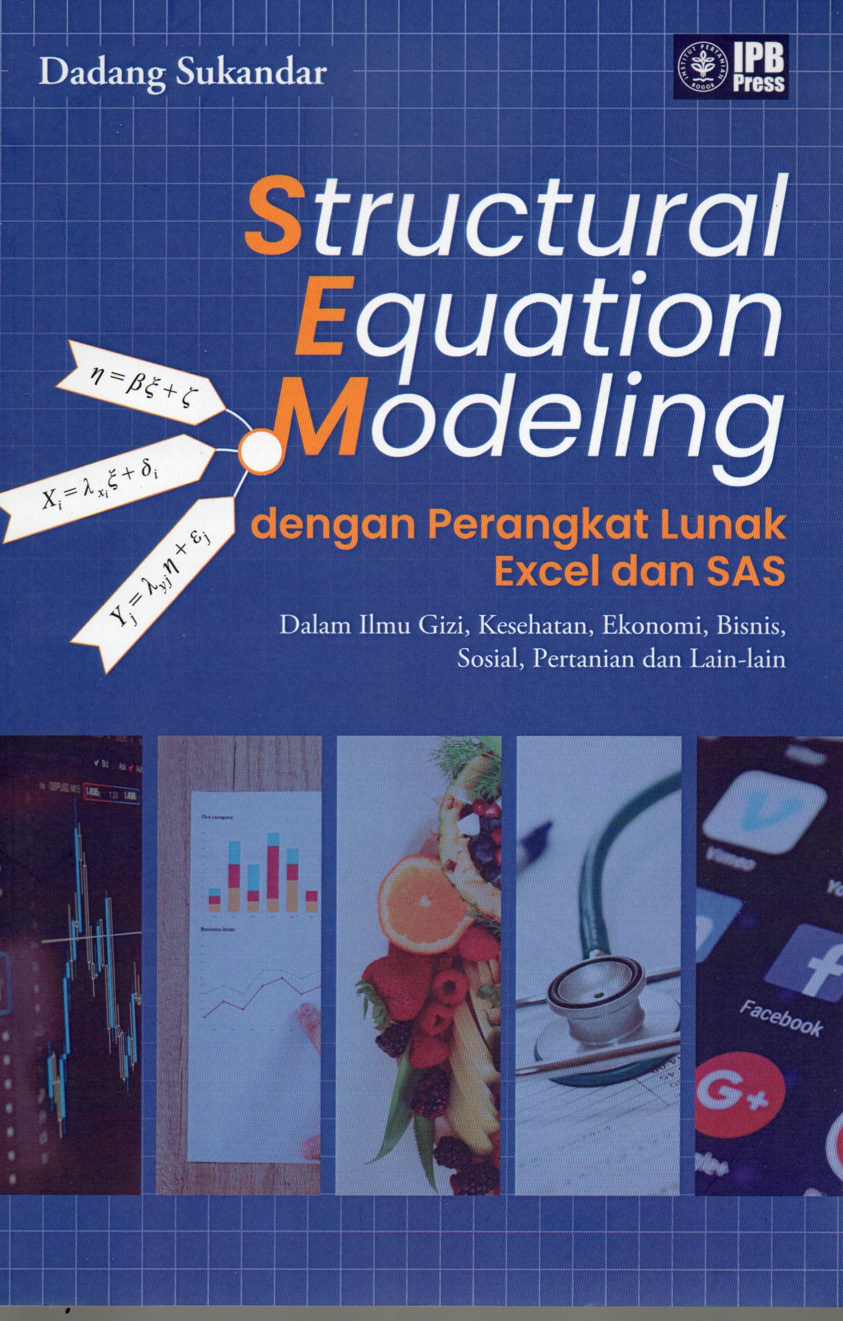 Cover Structural equation modeling dengan perangkat lunak exceel dan SAS :  Dalam ilmu gizi, kesehatan, ekonomi, bisnis, sosial, pertanian dan lain-lain / Dadang Sukandar