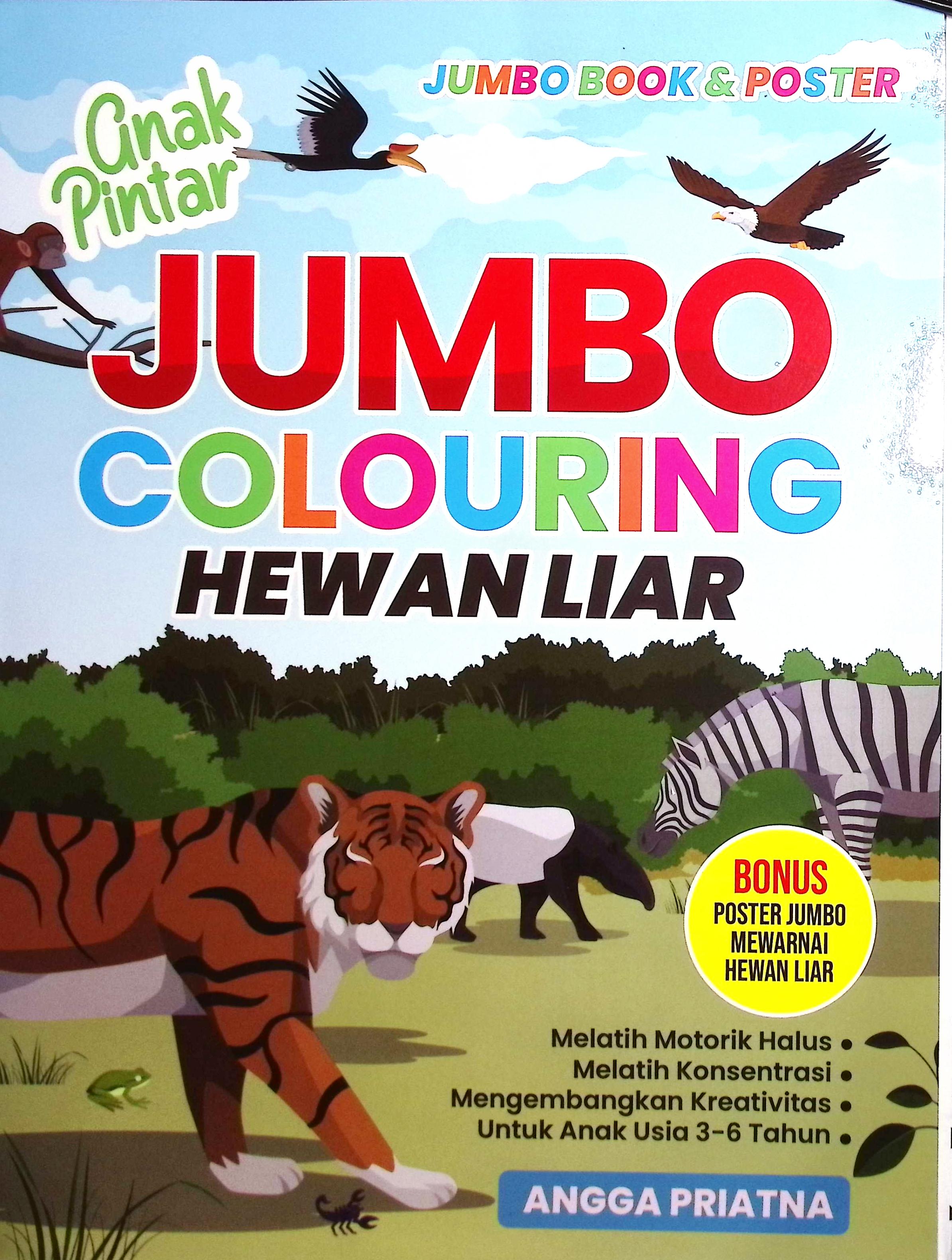 Cover Anak pintar jumbo colouring hewan lar / Angga Priatna; penyunting, Irwan Rouf