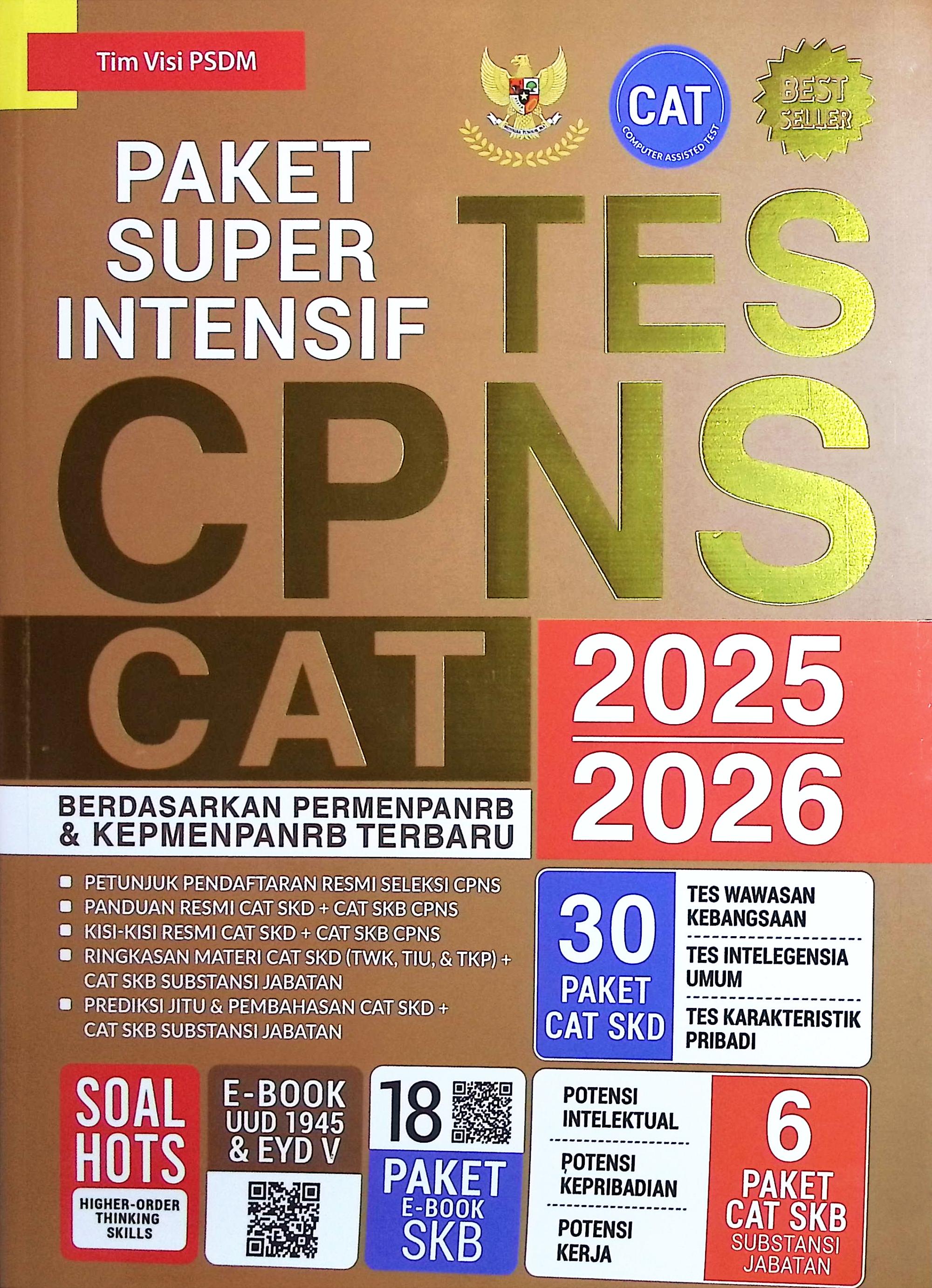 Cover Paket super intensif tes CPNS CAT 2025-2026 / Tim Visi PSDM; penyunting, @eka. fitri
