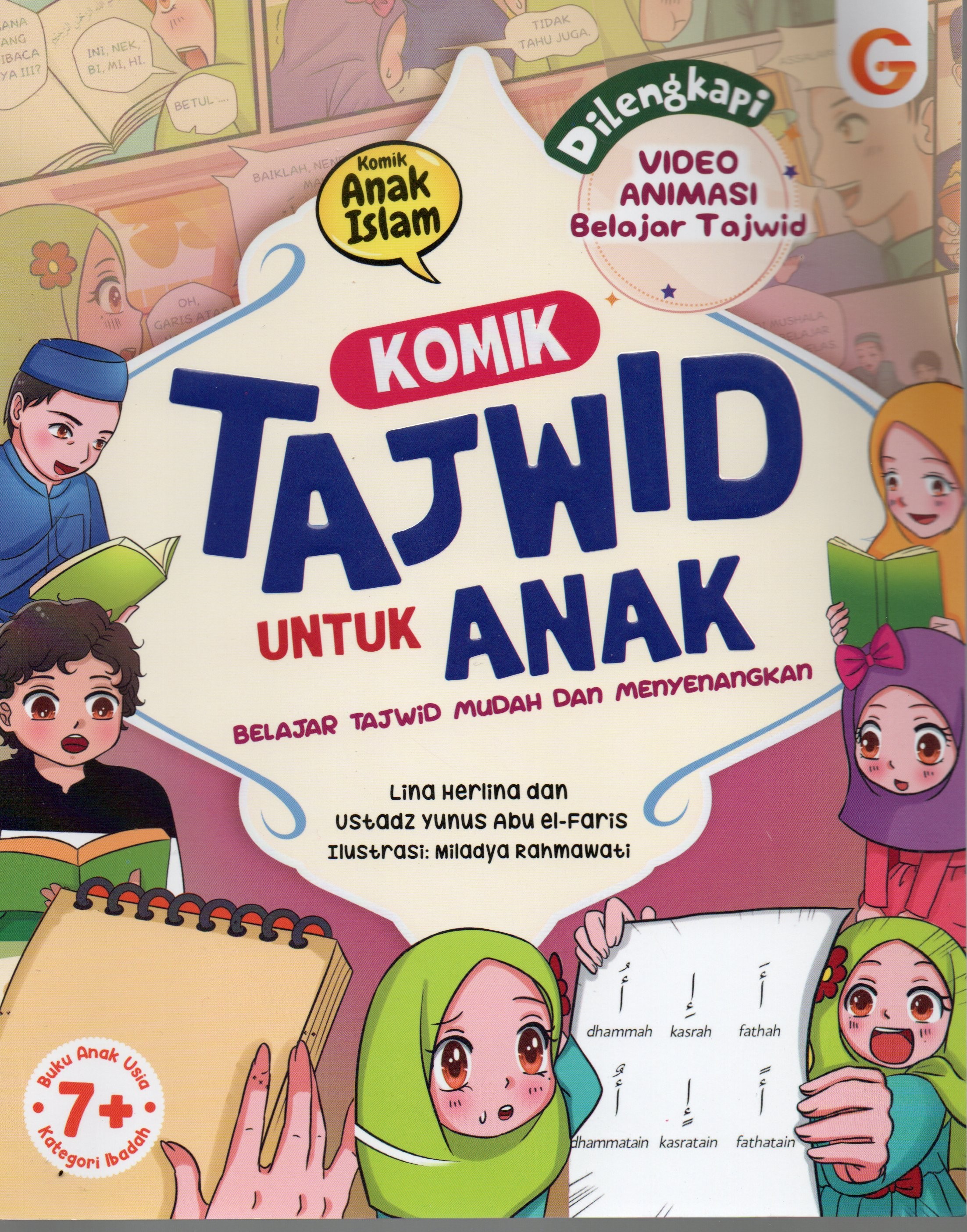 Cover Komik tajwid untuk anak :  Belajar tajwid mudah dan menyenangkan / Lina Herlina