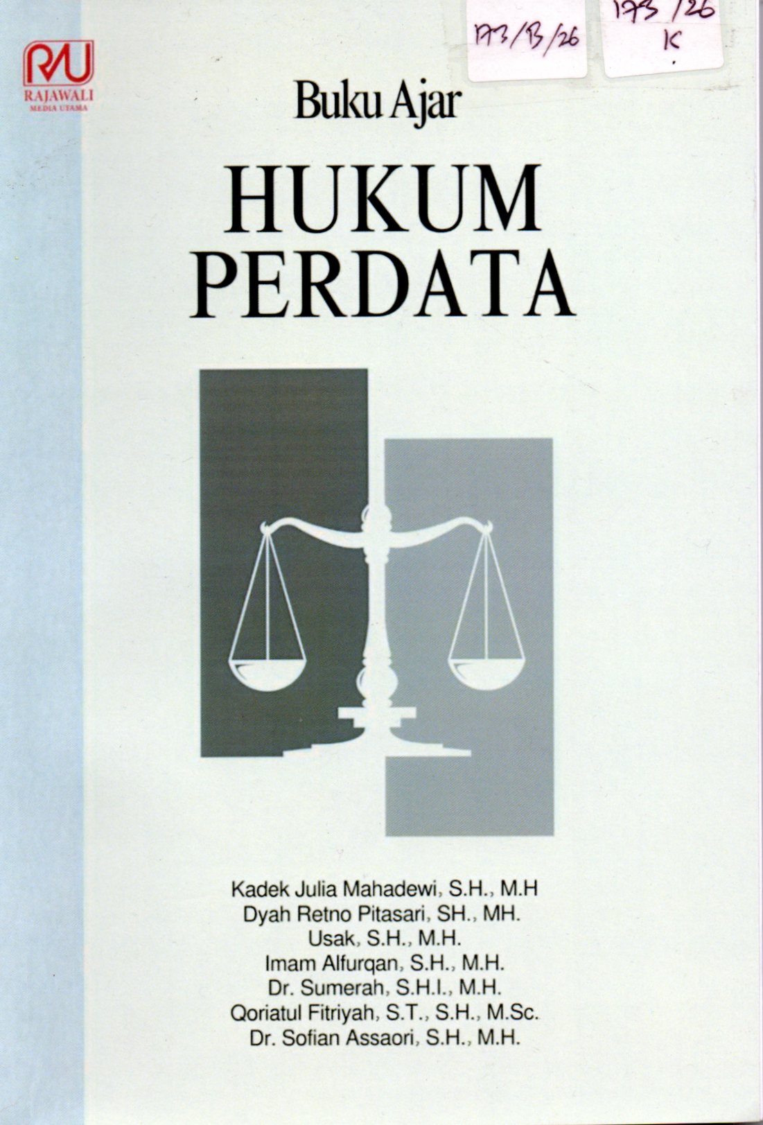 Cover Buku Ajar Hukum Perdata / Kadek Julia Mahadewi, S.H.,M.H