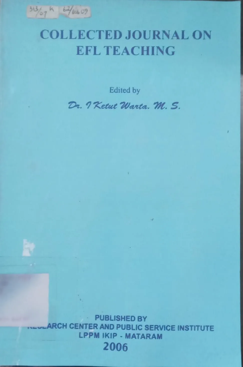 Cover Collected Journal On Efl Teaching
