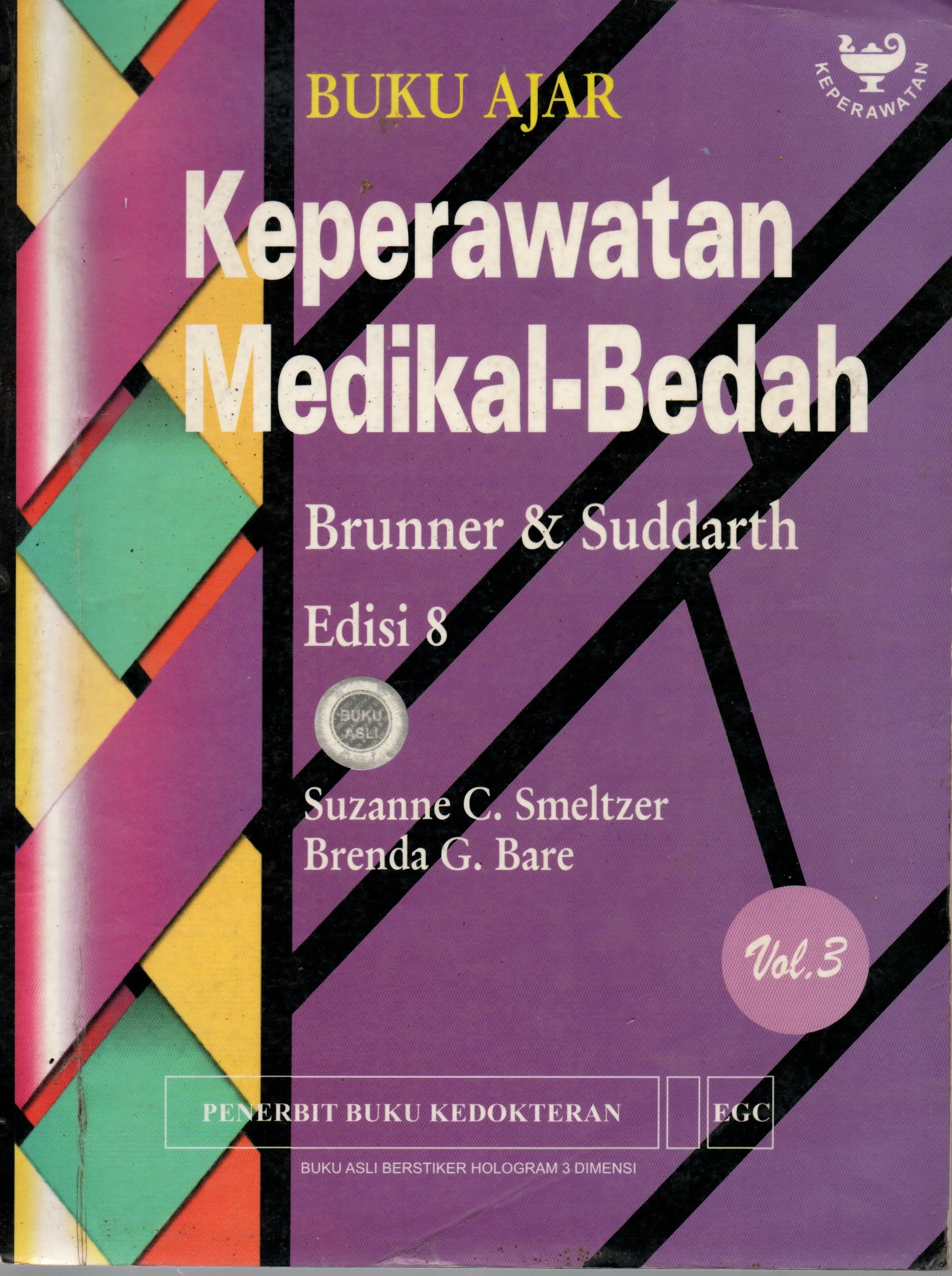 Cover Buku ajar keperawatan medikal bedah volume 3 Brunner & Suddarth / Smeltzer, Suzanne