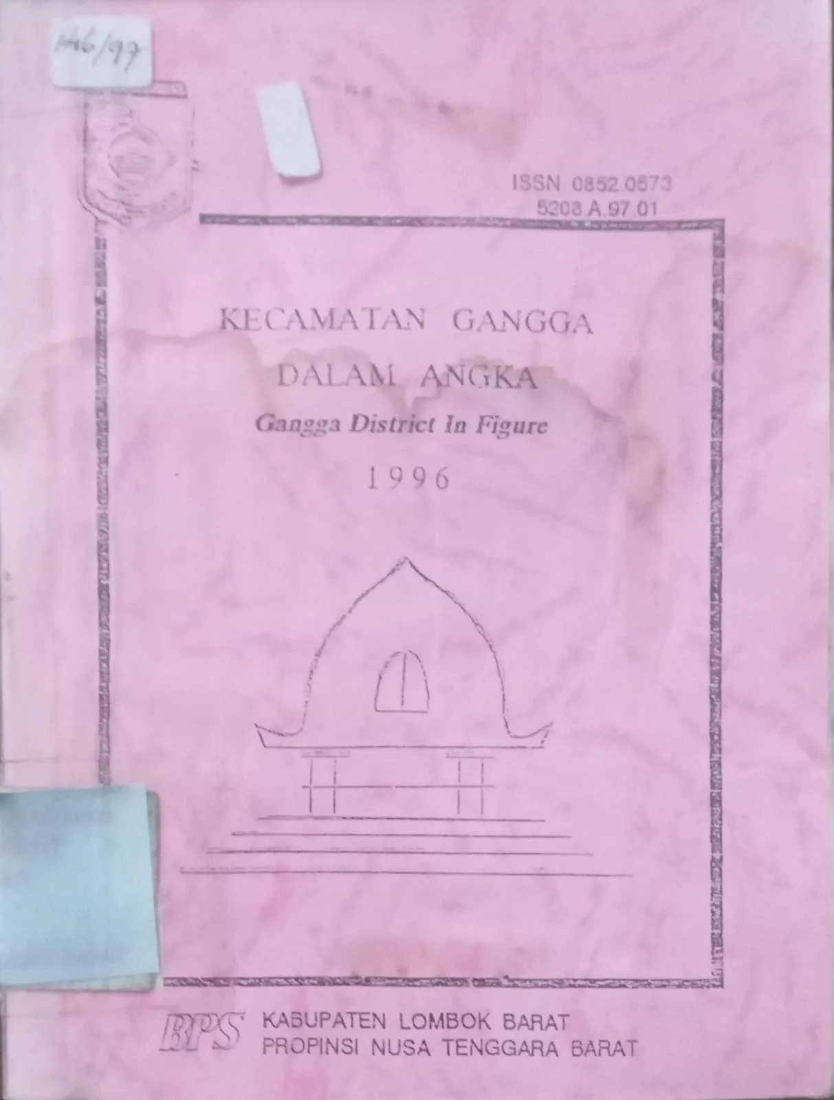 Cover Kecamatan Gangga Dalam Angka 1996 / BPS Kabupaten Lombok Barat
