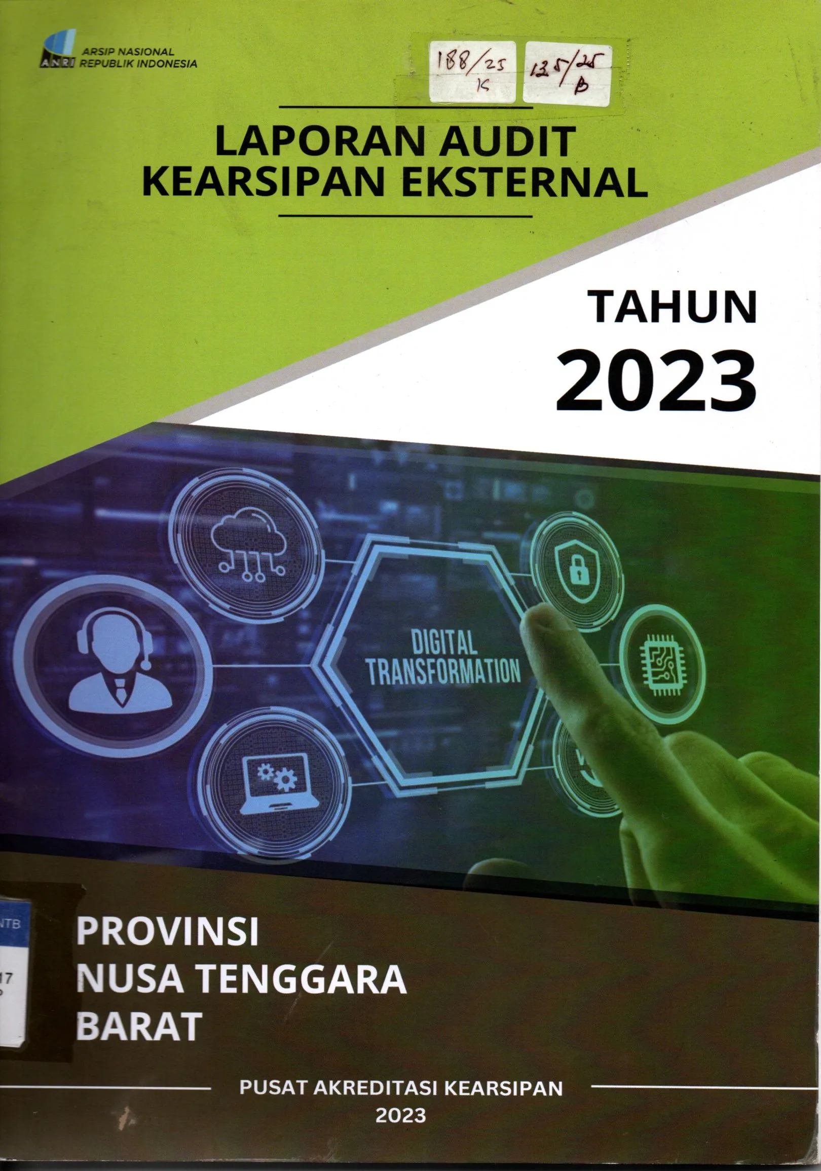Cover Laporan Audit Kearsipan Eksternal Tahun 2023 / Arsip Nasional Republik Indonesia
