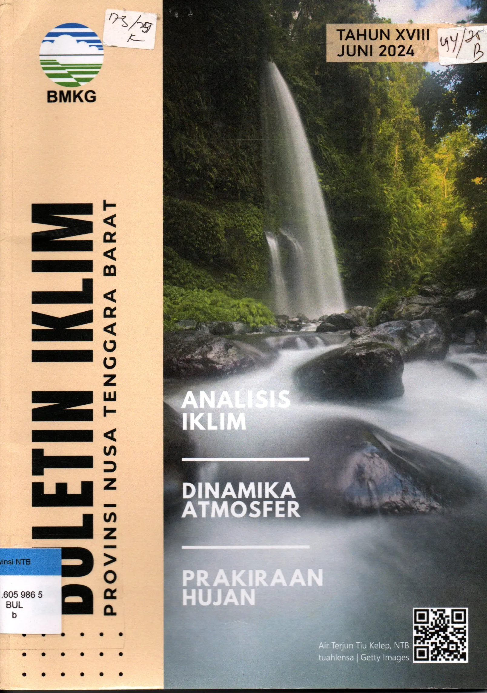 Cover Buletin Iklim Provinsi Nusa Tenggara Barat Tahun XVIII Juni 2024 / Stasiun Klimatologi Nusa Tenggara Barat