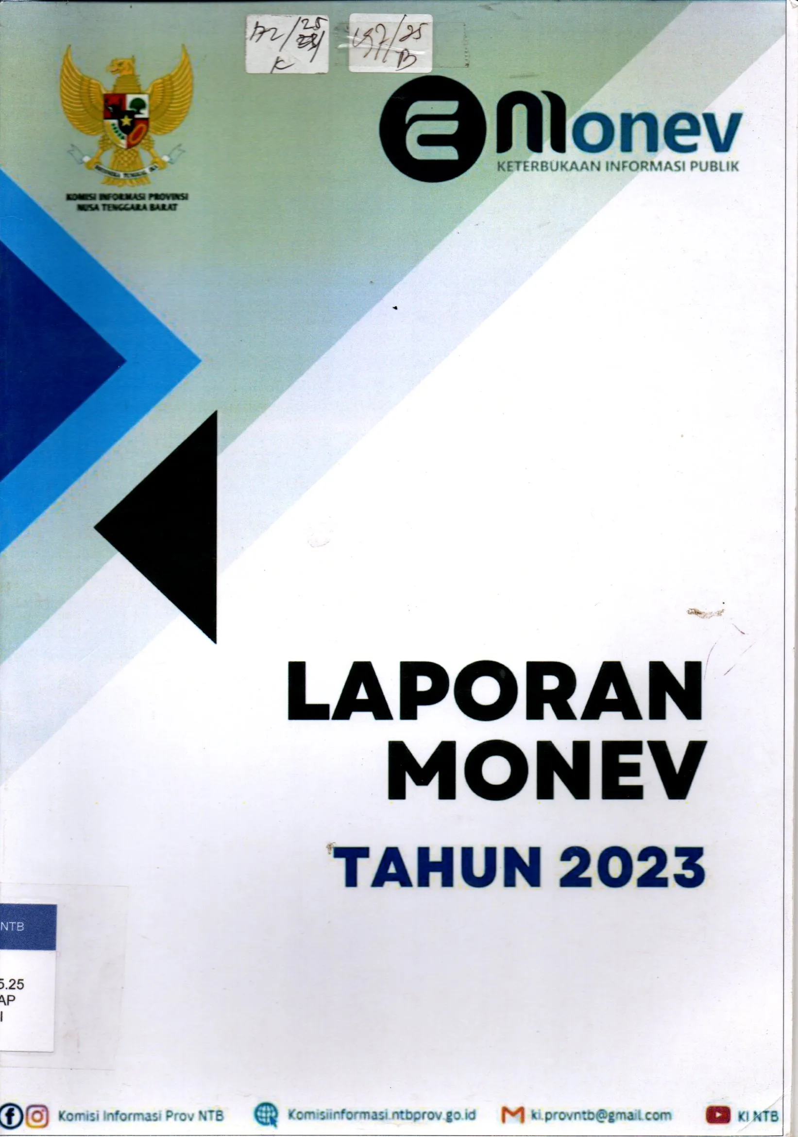 Cover Laporan Monev Tahun 2023 / Komisi Informasi Provinsi Nusa Tenggara Barat