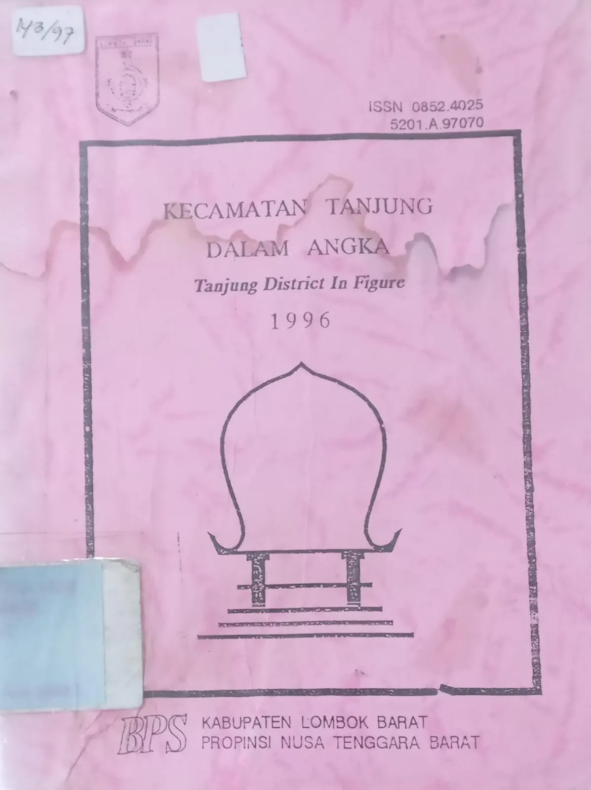 Cover Kecamatan Tanjung Dalam Angka 1996 / BPS Kabupaten Lombok Barat dan Provinsi NTB