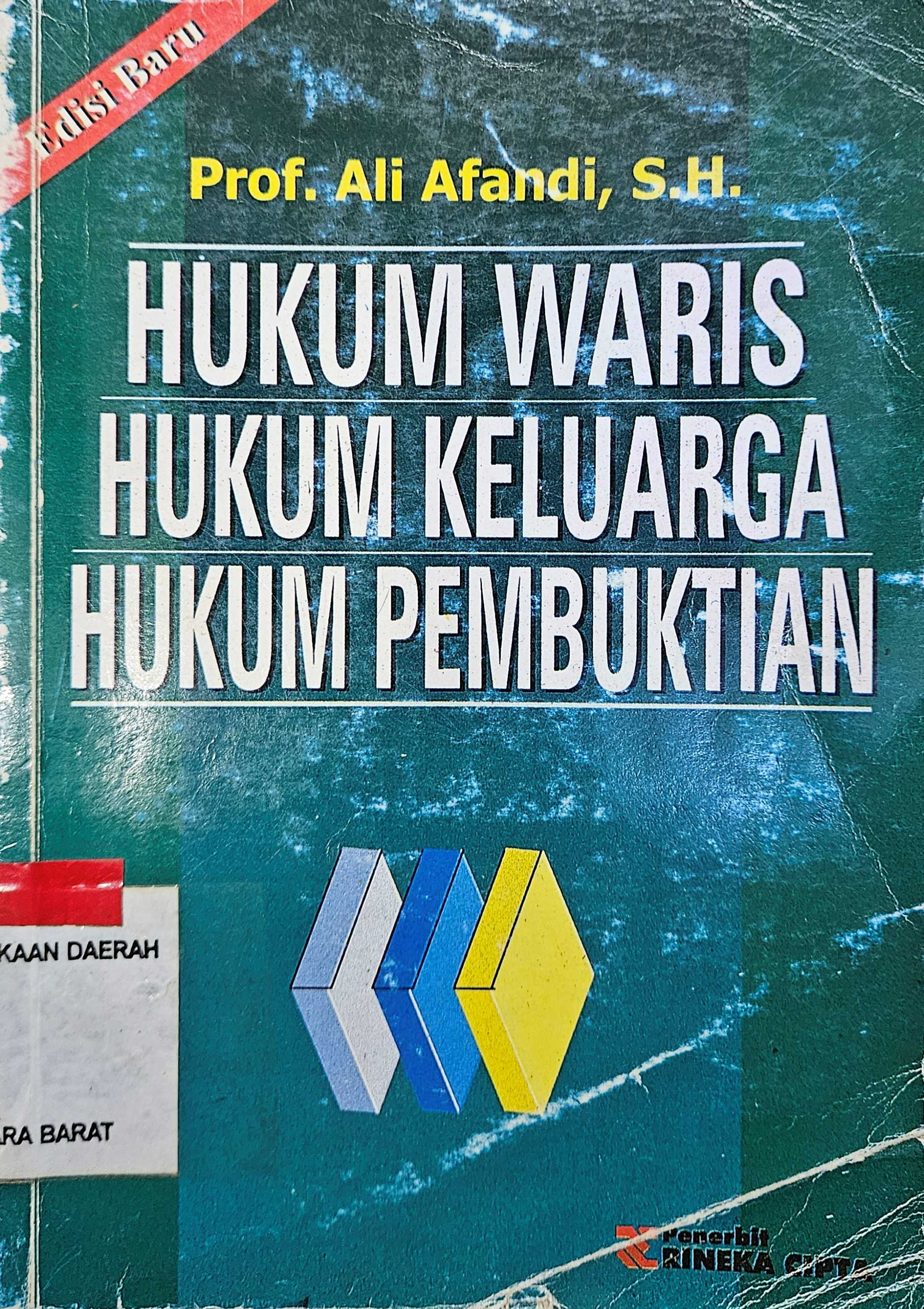 Cover Hukum waris hukum keluarga hukum pembuktian / Ali Afandi