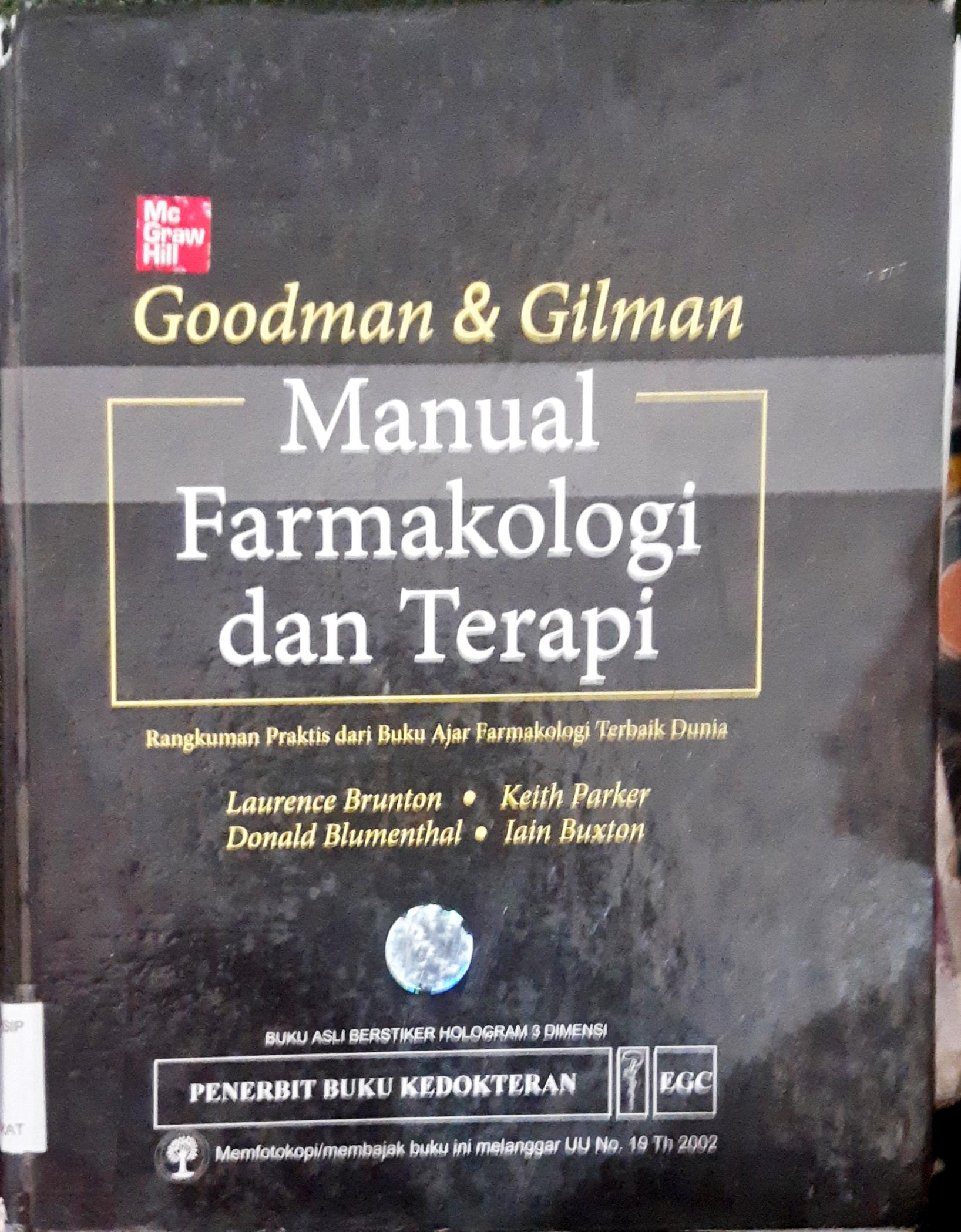 Cover Farmakologi dan terapi, editor, Sulistia Ganisawarna..[et.al]