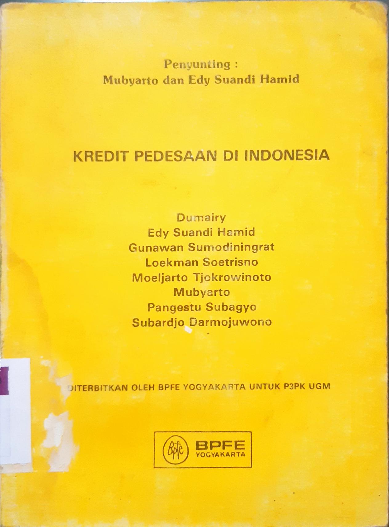 Cover Kredit pedesaan di Indonesia / Dumairi...[et.al]
