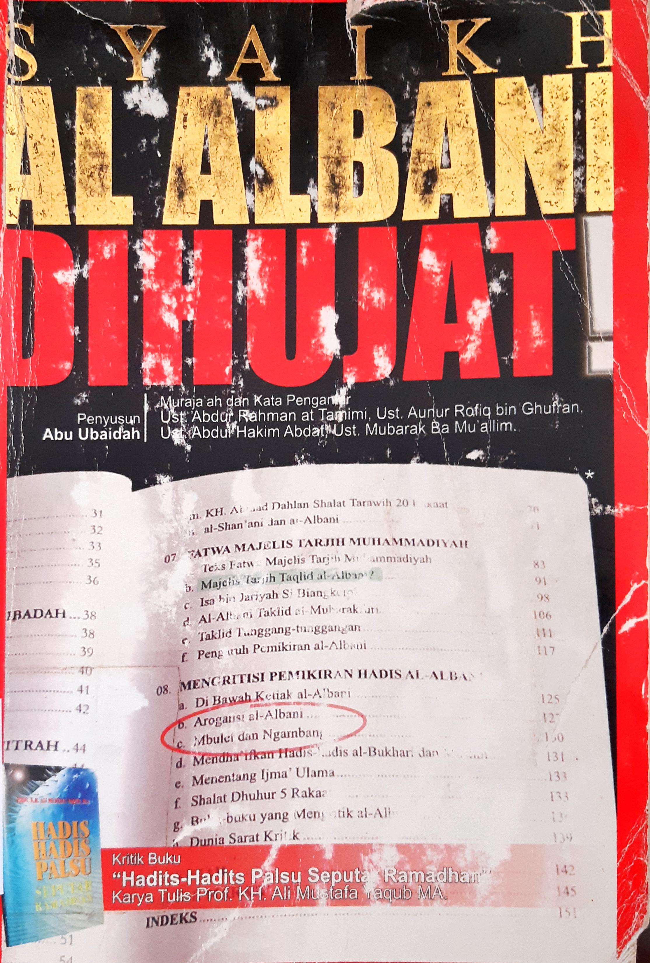 Cover Syaikh Al-Albani Dihujat, Polemik tentang bolehkah shalat tarawih 23 rakaat?, Ubaidah Yusuf bin Mukhtar al-Atsari