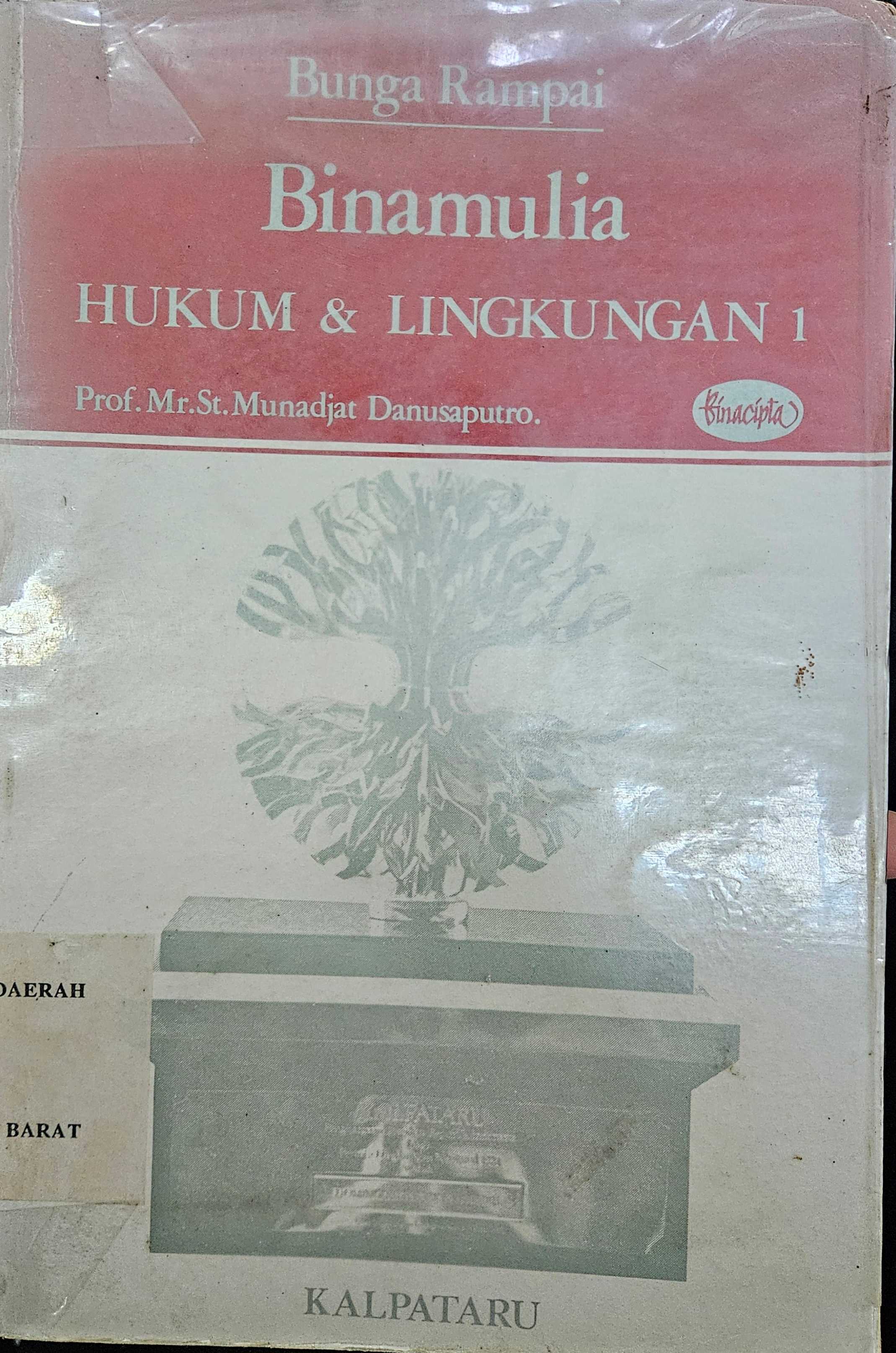 Cover Binamulia hukum dan lingkungan 1 :  hukum lingkungan dan pembangunan / Munajat Danusaputra