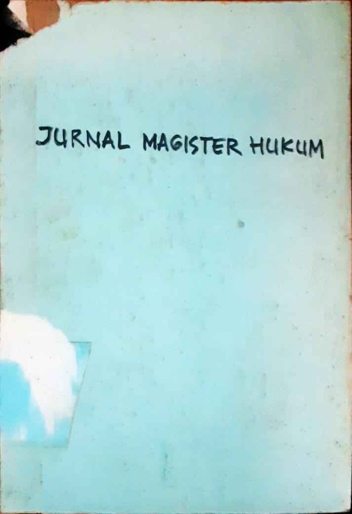 Cover Jurnal magister hukum volume 1 No 1 September 1999