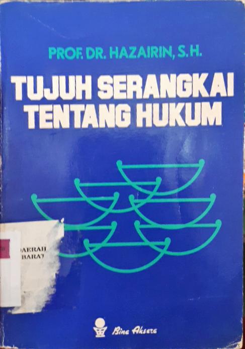 Cover Tujuh serangkai tentang hukum / Hazairin