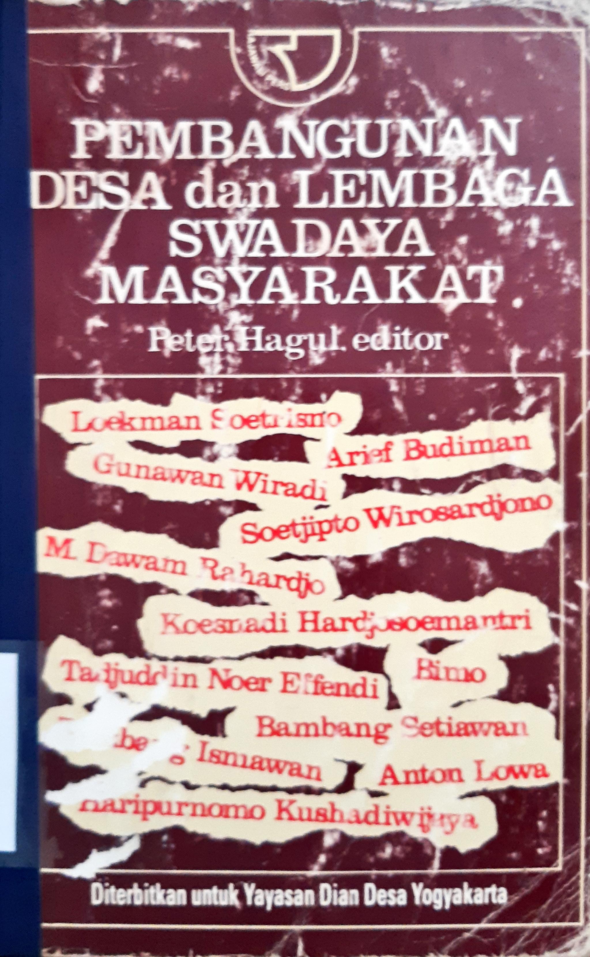 Cover Pembangunan desa dan lembaga swadaya masyarakat / Editor, Peter Hagul