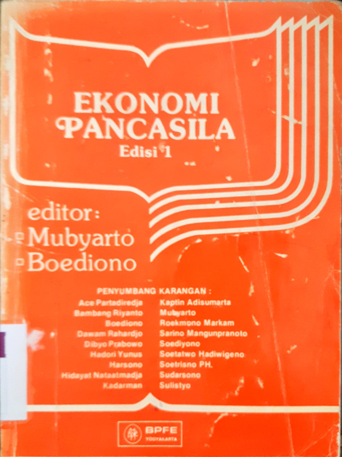 Cover Ekonomi Pancasila, Editor, Mubyarto, Boediono