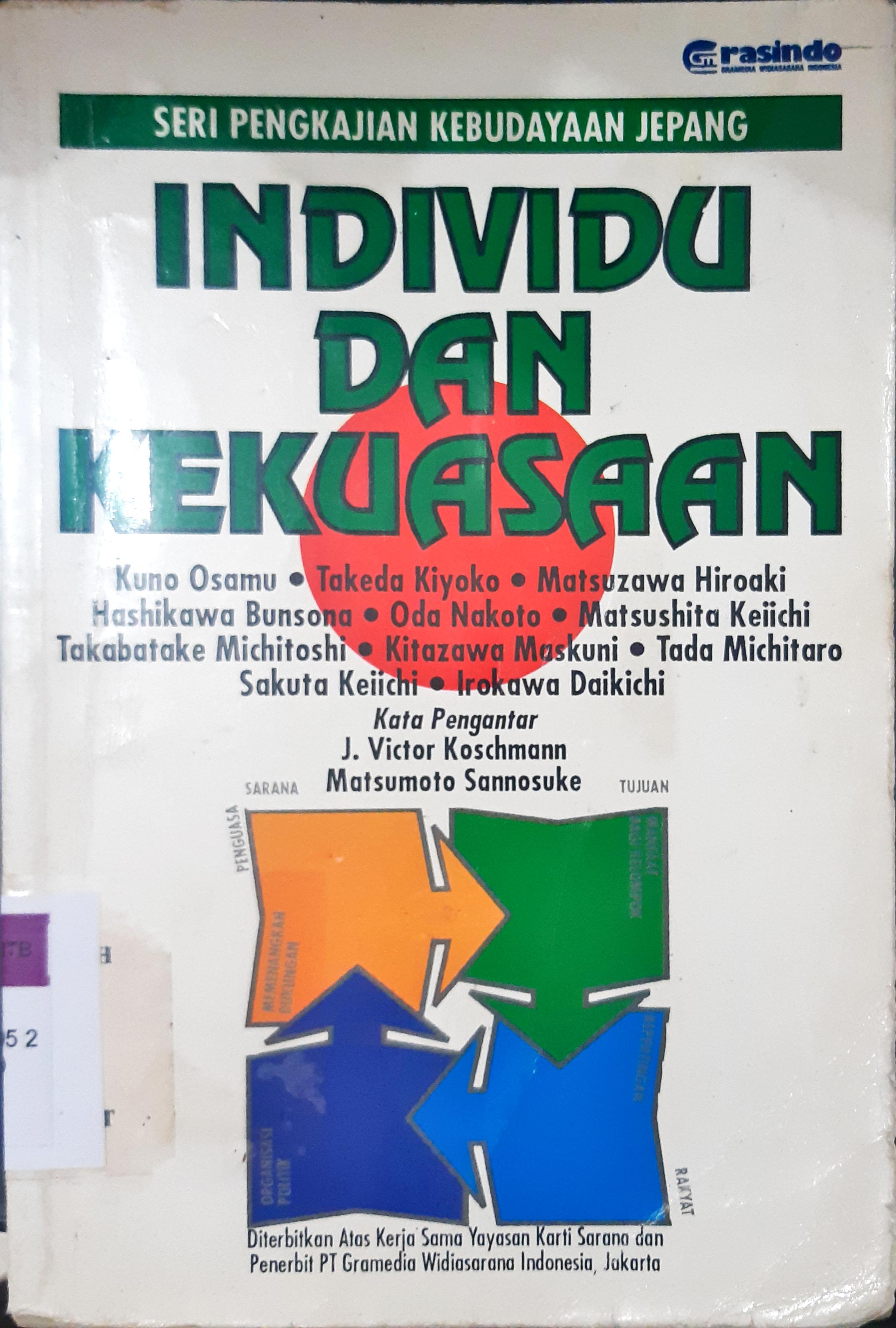 Cover Individu dan kekuasaan :  Seri pengkajian kebudayaan Jepang / Kuno Osama {at.all},