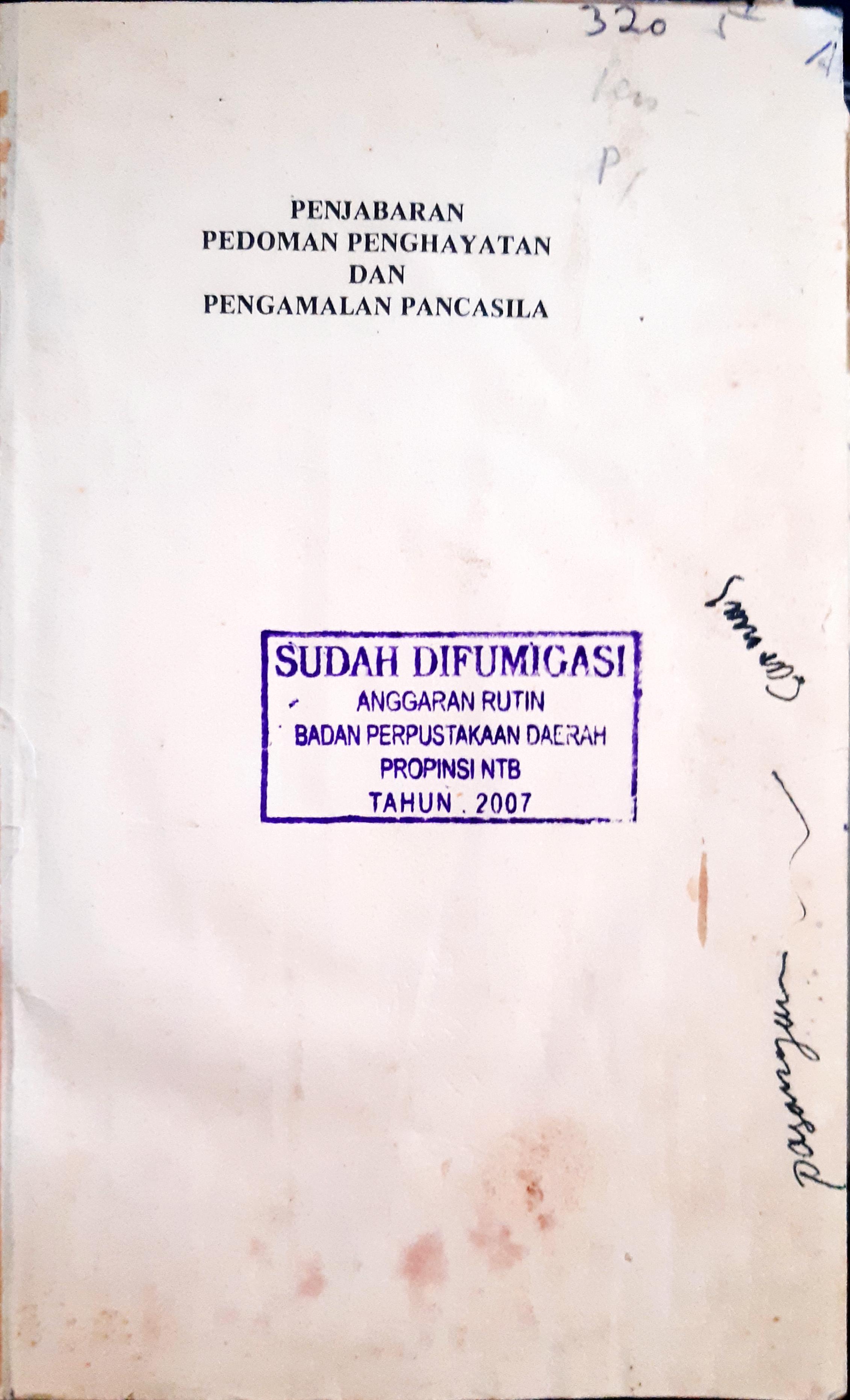 Cover Penjabaran pedoman penghayatan dan pengamalan pancasila