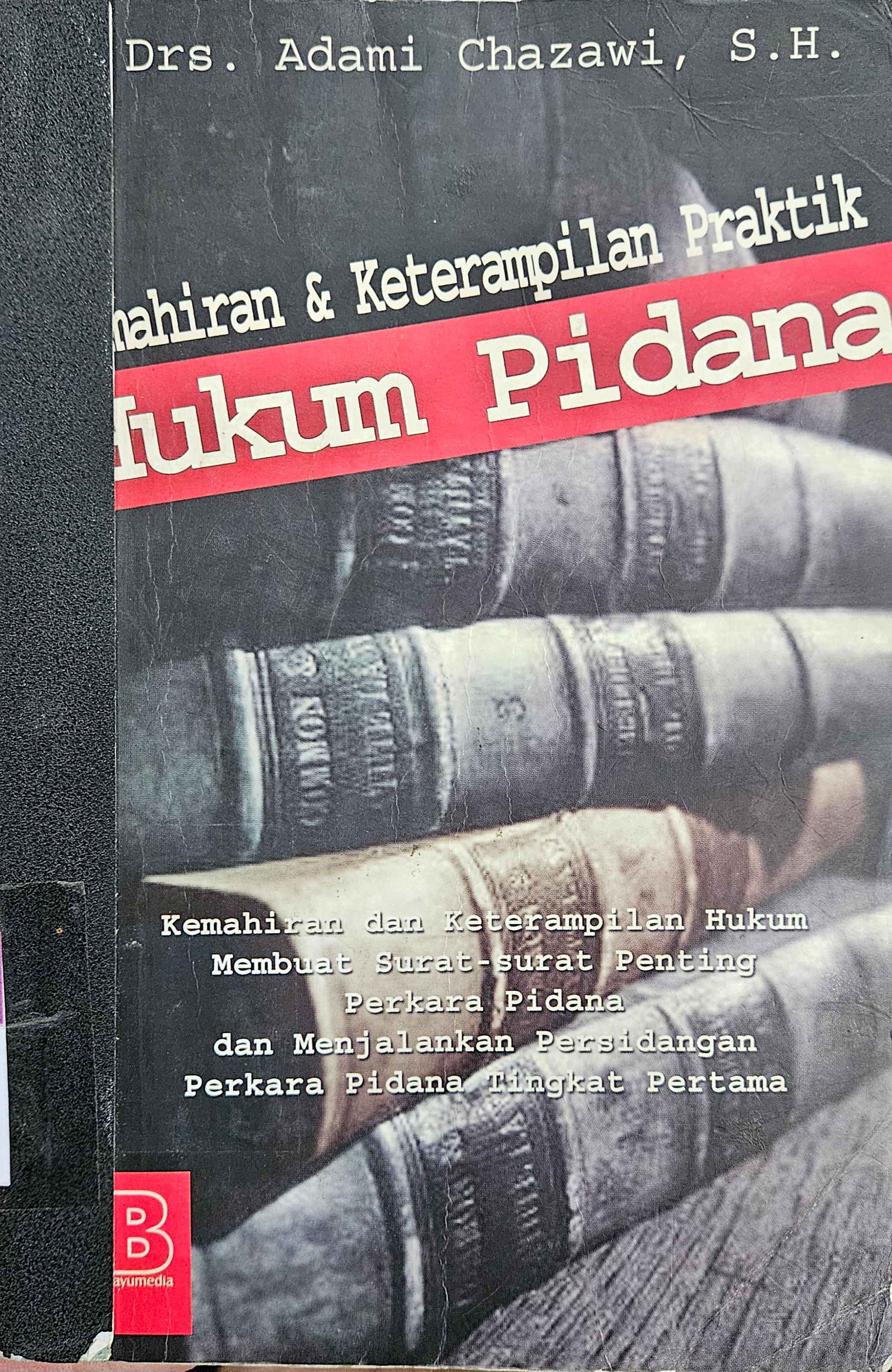 Cover Kemahiran dan keterampilan praktik hukum pidana / Adami Chazawi ; editor, Setiyono Wahyudi
