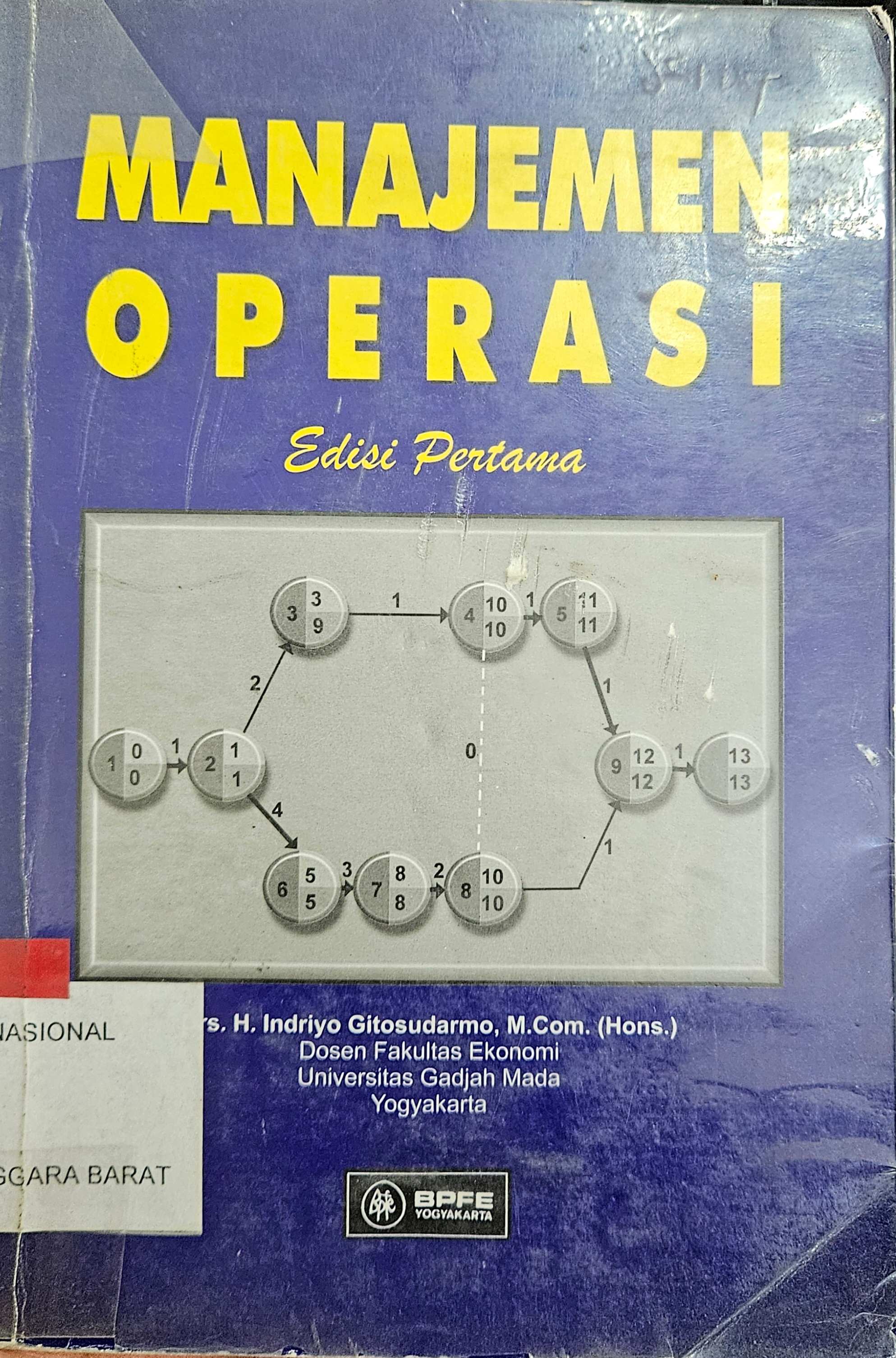 Cover Manajemen operasi / Indriyo Gitosudarmo