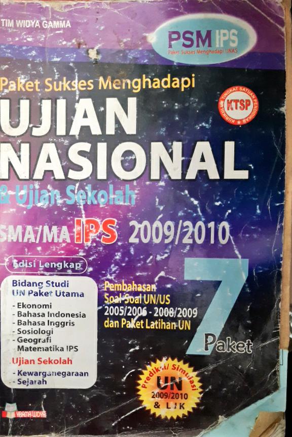 Cover Paket sukses menghadapi ujian nasional dan ujian sekolah SMA/MA IPS 2009/2010 / Tim Widya Gamma