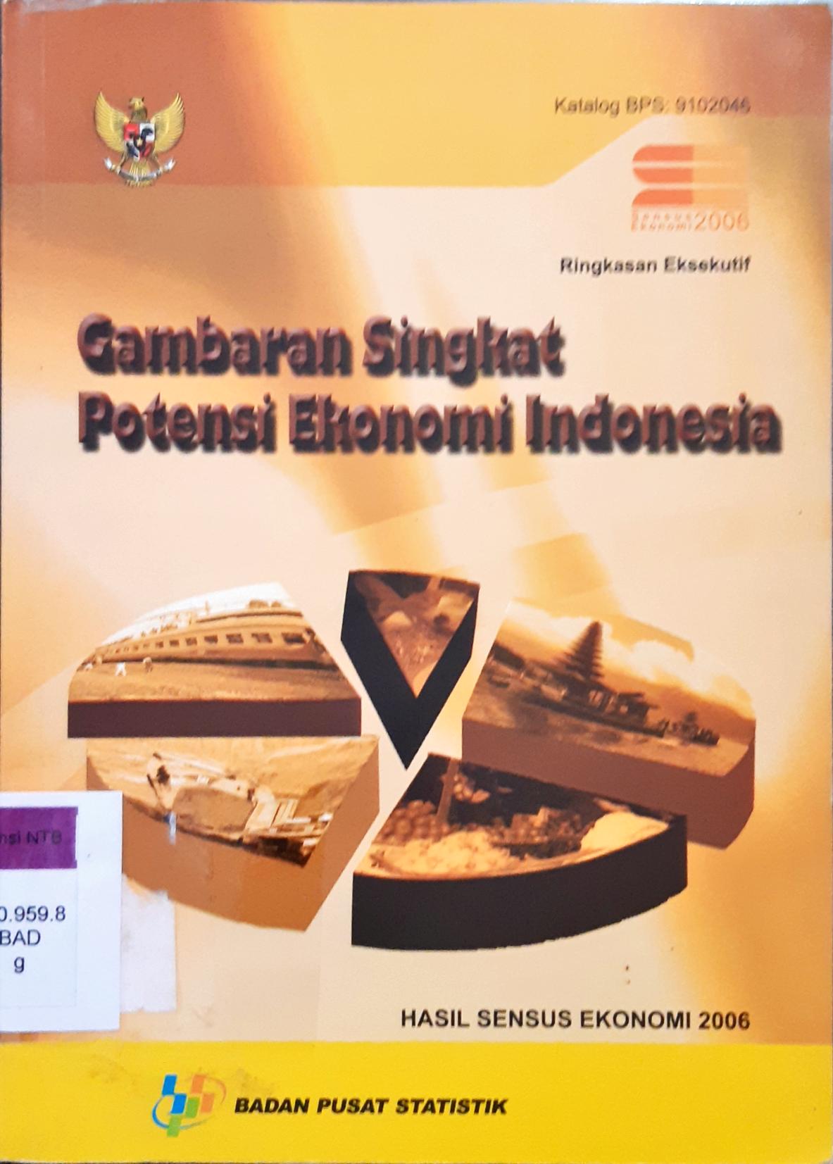Cover Gambaran singkat potensi ekonomi indonesia :  Hasil sensus ekonomi 2006 / Badan Pusat Statistik