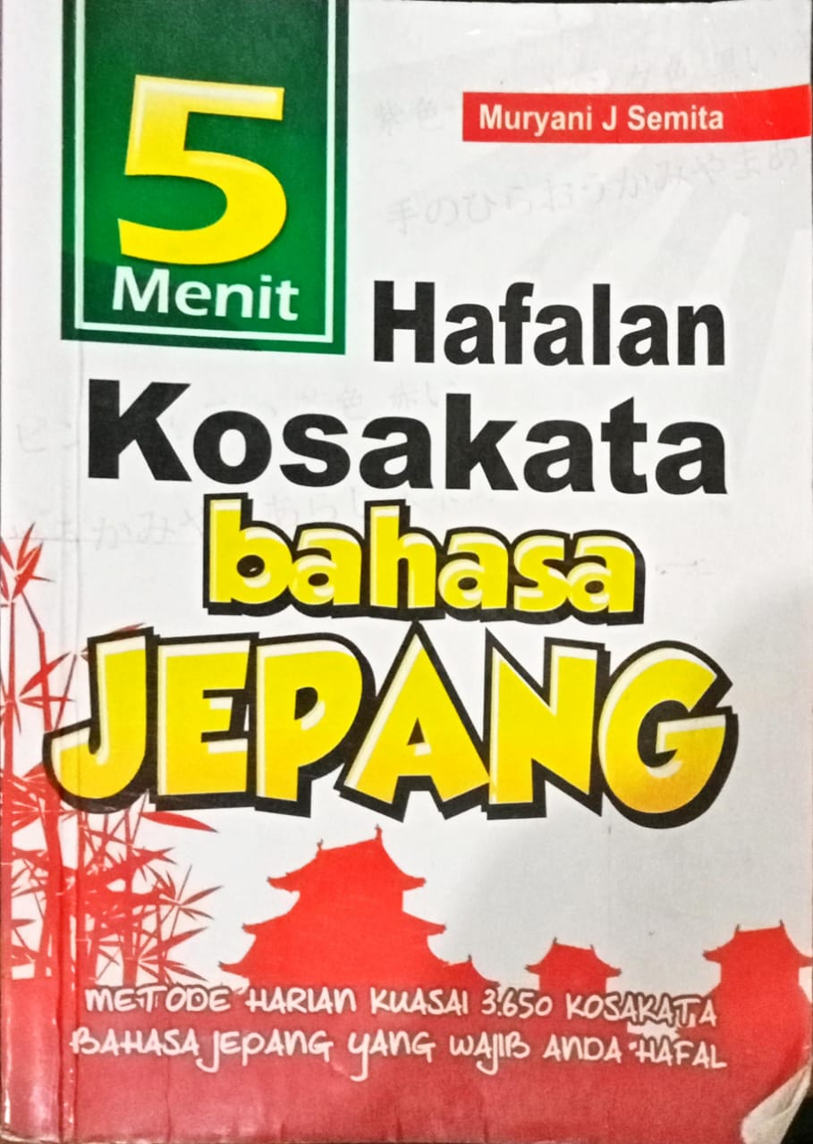 Cover 5 menit hafalan kosakata bahasa Jepang / Muryani J Sumita