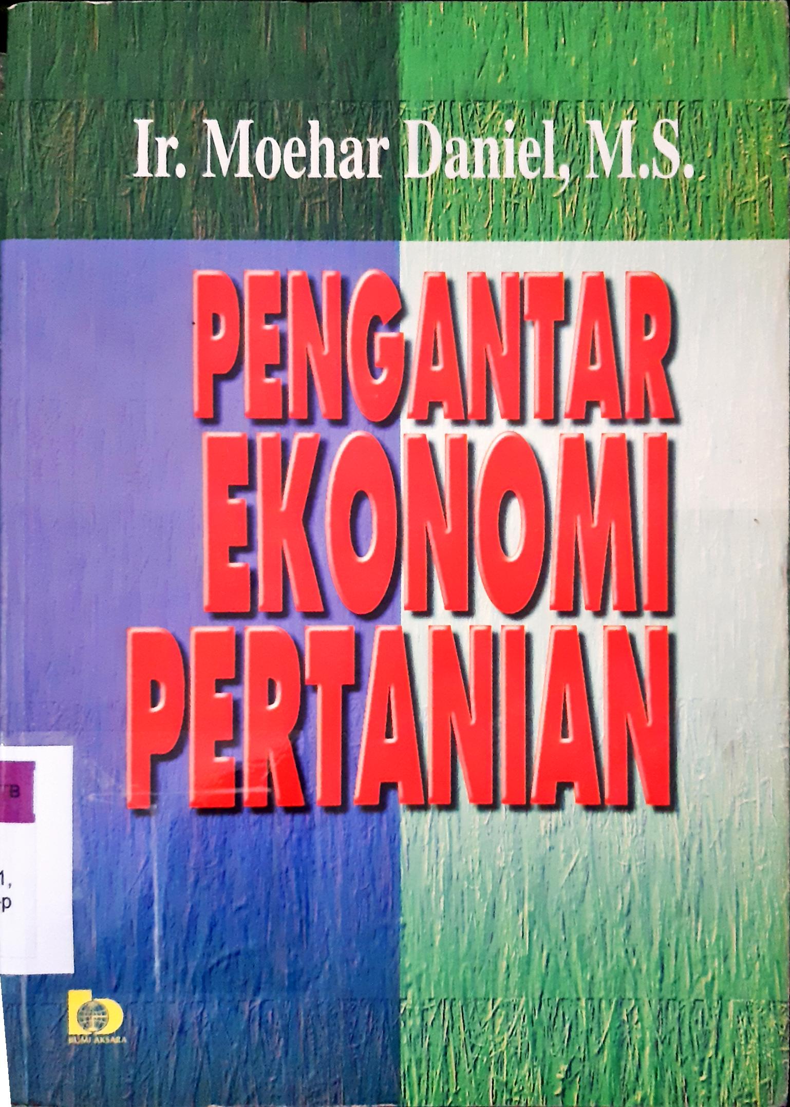 Cover Pengantar Ekonomi Pertanian / Rita Hanafie