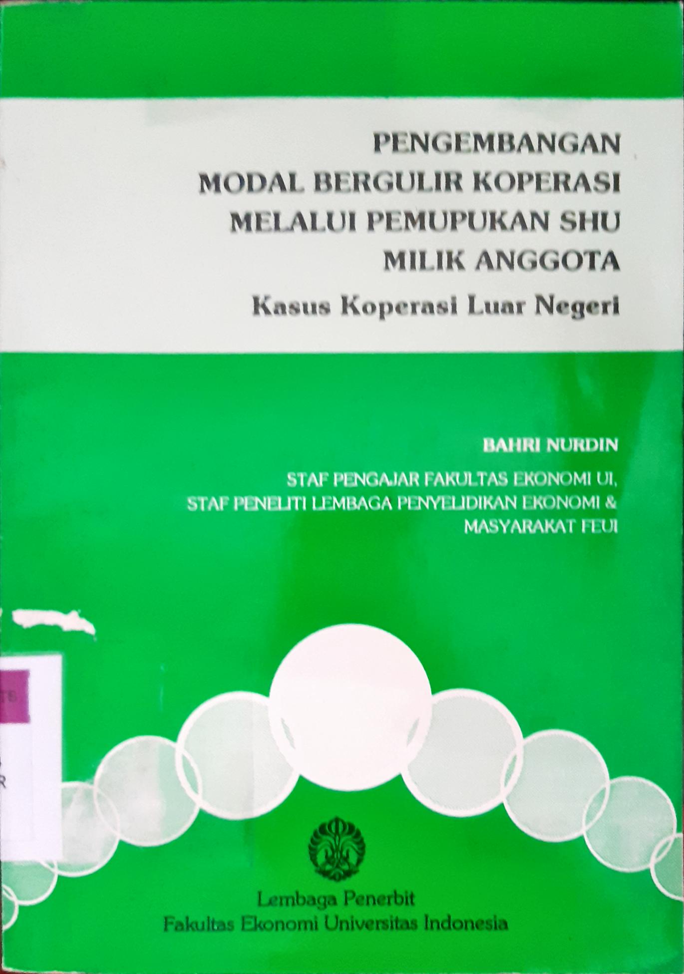 Cover Pengembangan modal bergulir koperasi melalui pemupukan SHU milik anggota / Bahri Nurdin